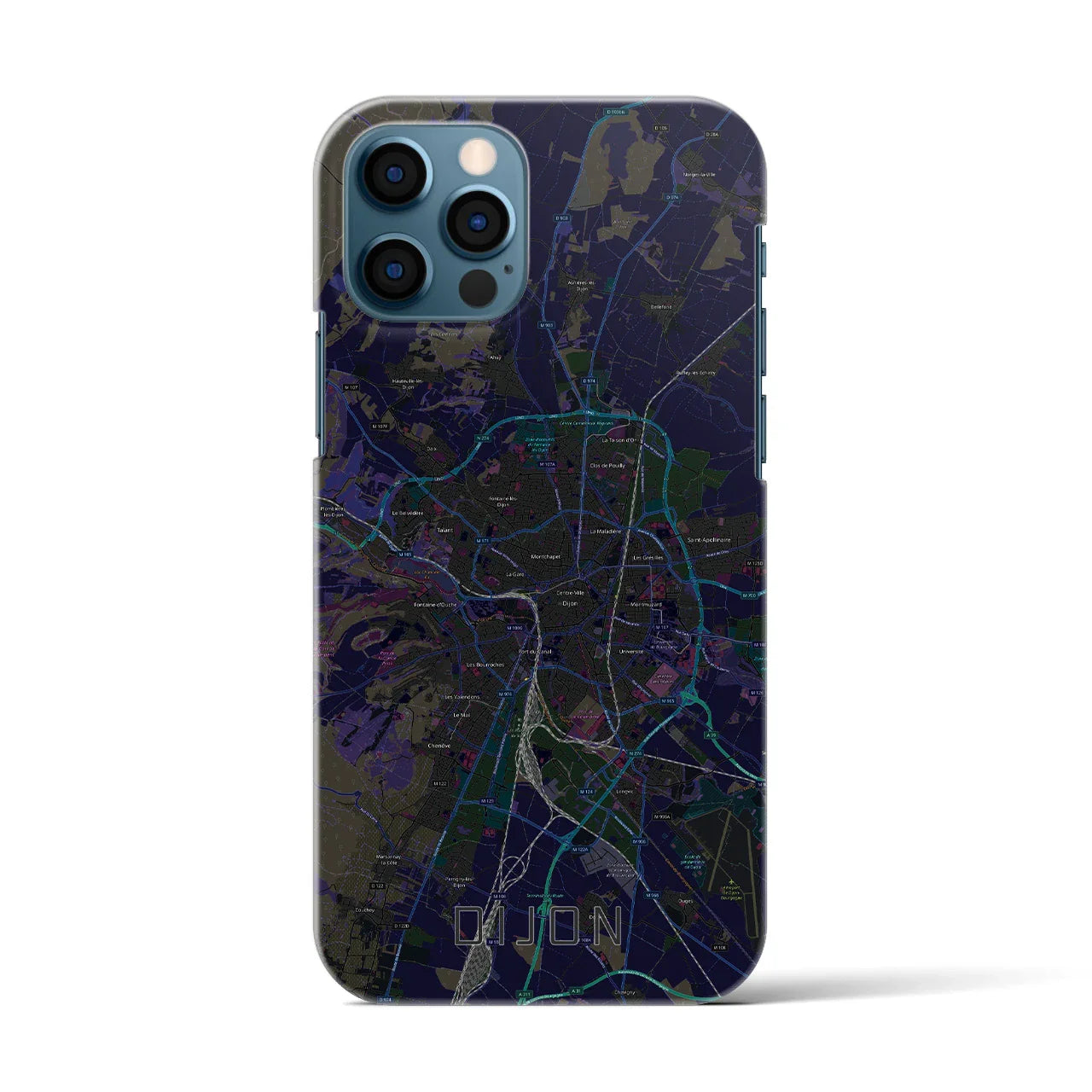 【ディジョン(フランス)】地図柄iPhoneケース(バックカバータイプ)