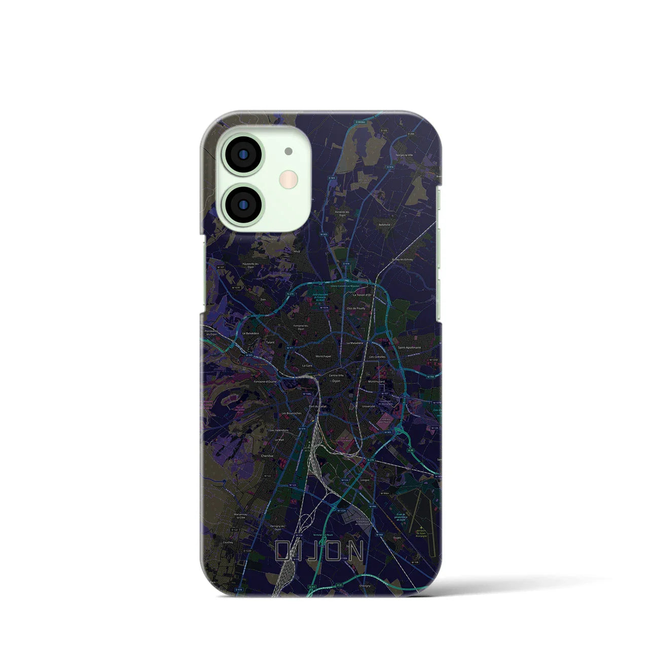 【ディジョン(フランス)】地図柄iPhoneケース(バックカバータイプ)