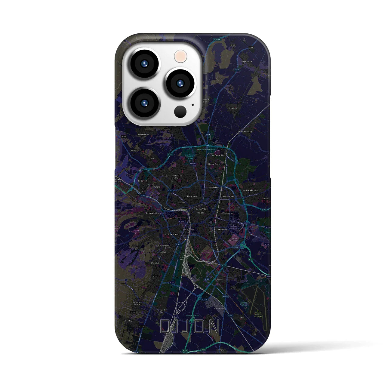 【ディジョン(フランス)】地図柄iPhoneケース(バックカバータイプ)