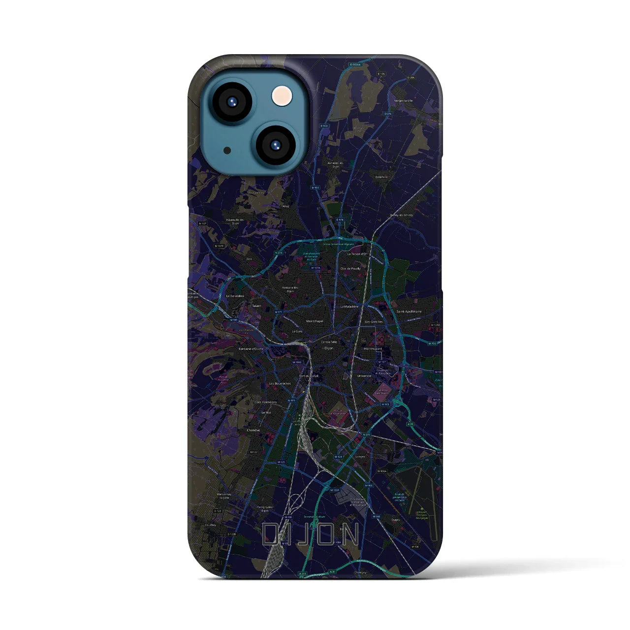 【ディジョン(フランス)】地図柄iPhoneケース(バックカバータイプ)