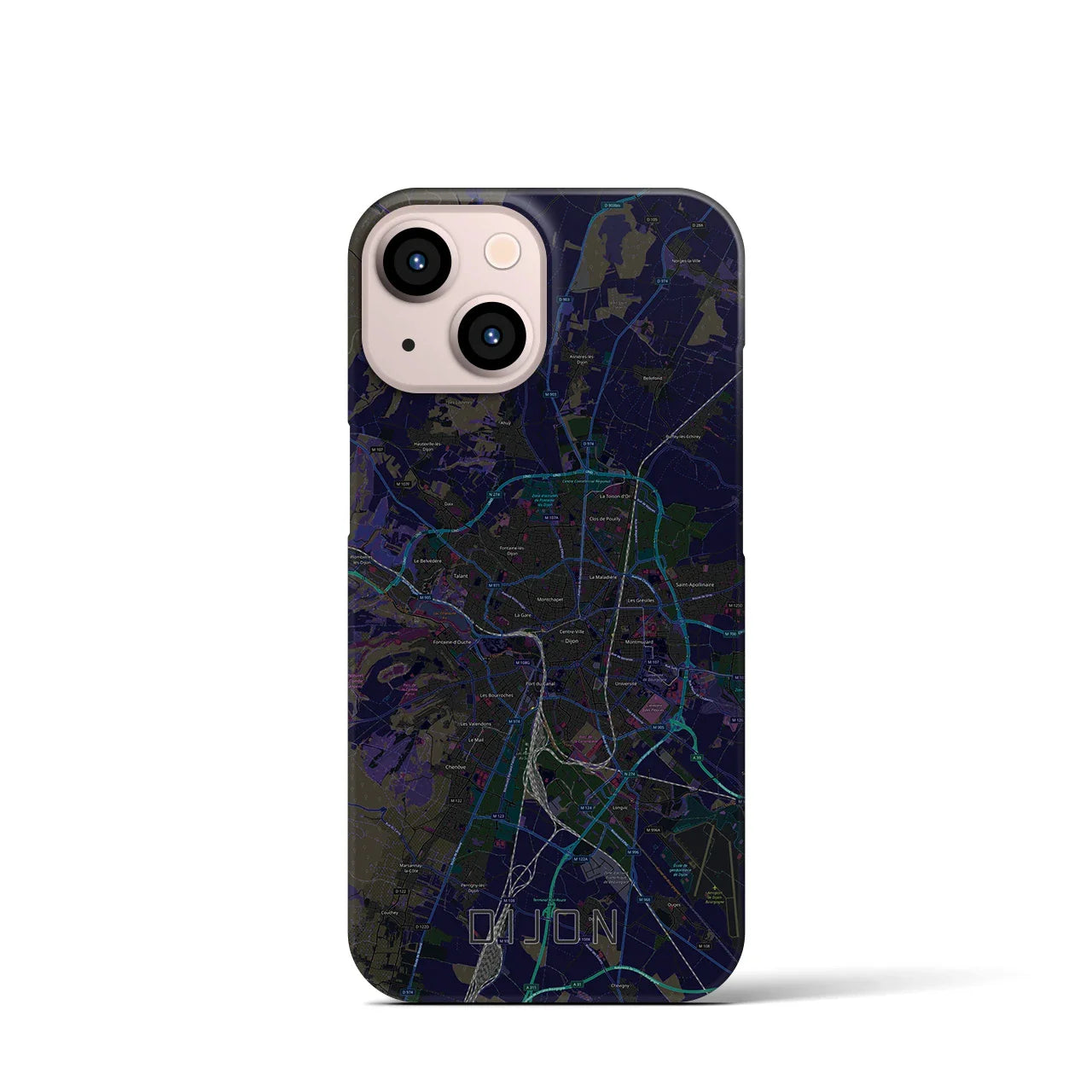 【ディジョン(フランス)】地図柄iPhoneケース(バックカバータイプ)