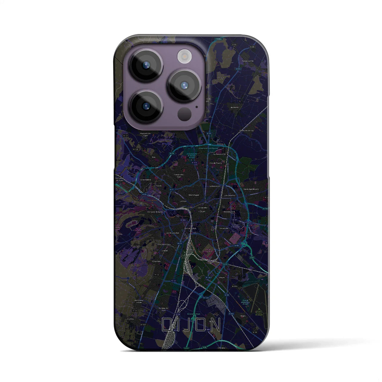 【ディジョン(フランス)】地図柄iPhoneケース(バックカバータイプ)