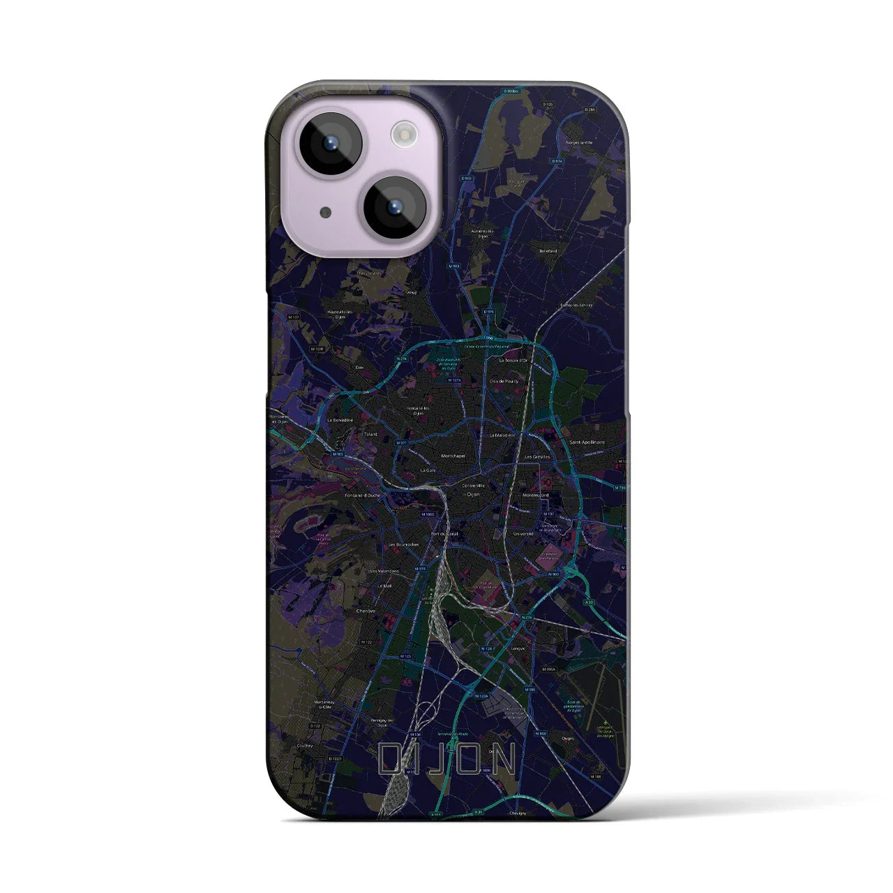 【ディジョン(フランス)】地図柄iPhoneケース(バックカバータイプ)