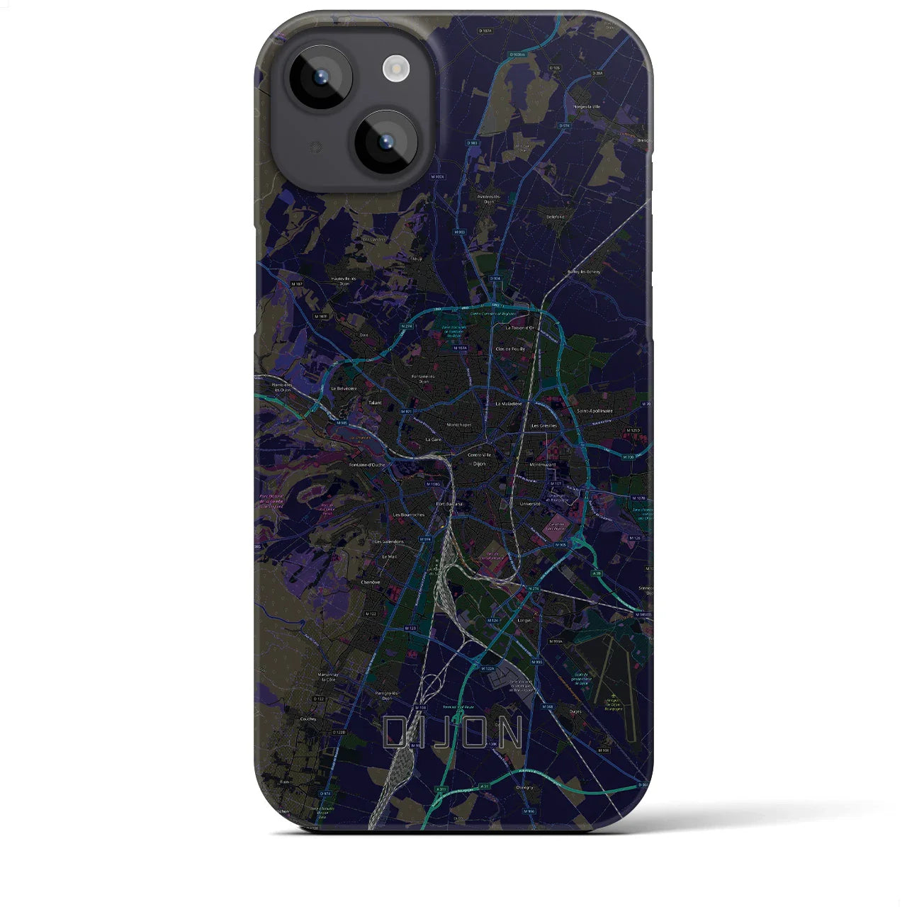 【ディジョン(フランス)】地図柄iPhoneケース(バックカバータイプ)