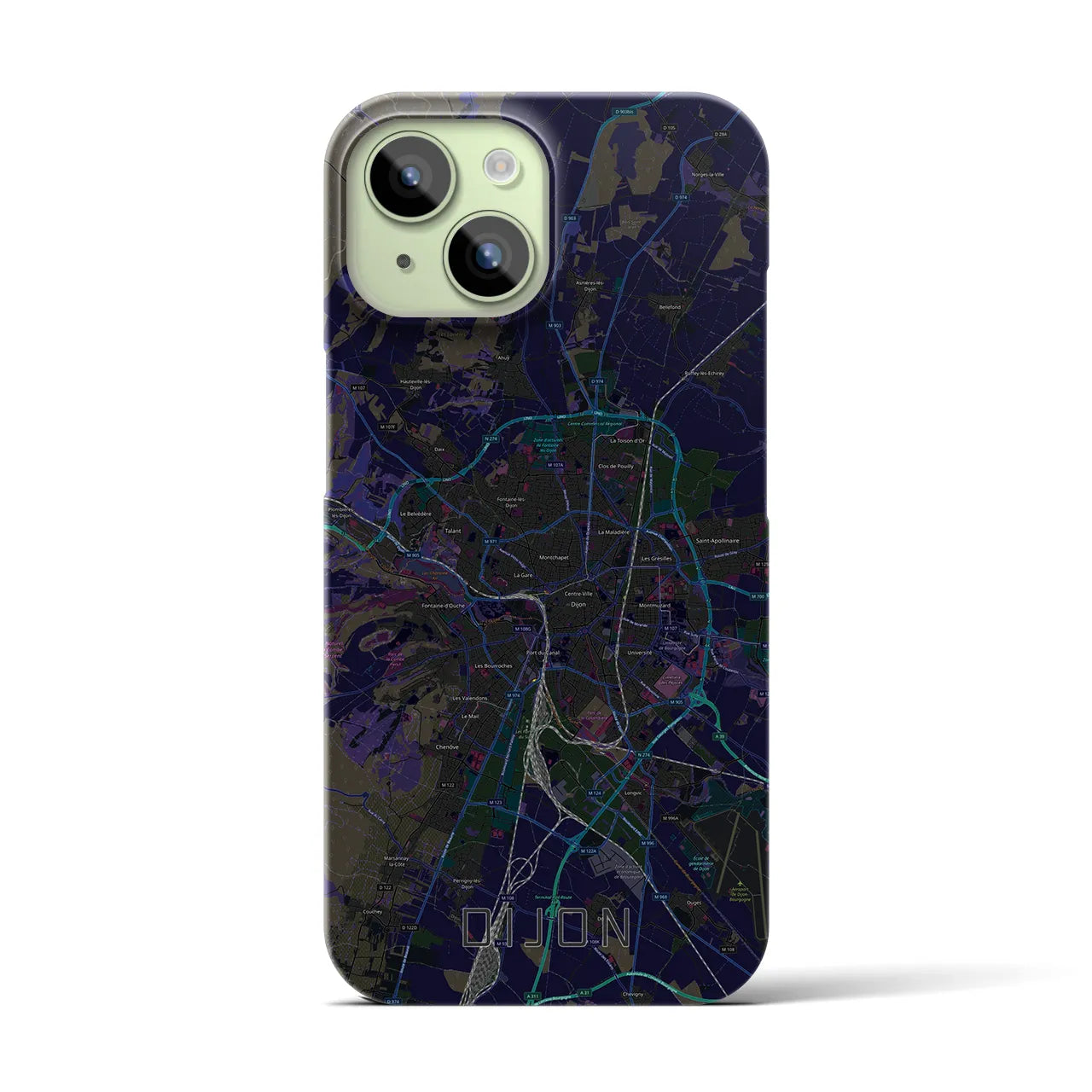 【ディジョン(フランス)】地図柄iPhoneケース(バックカバータイプ)