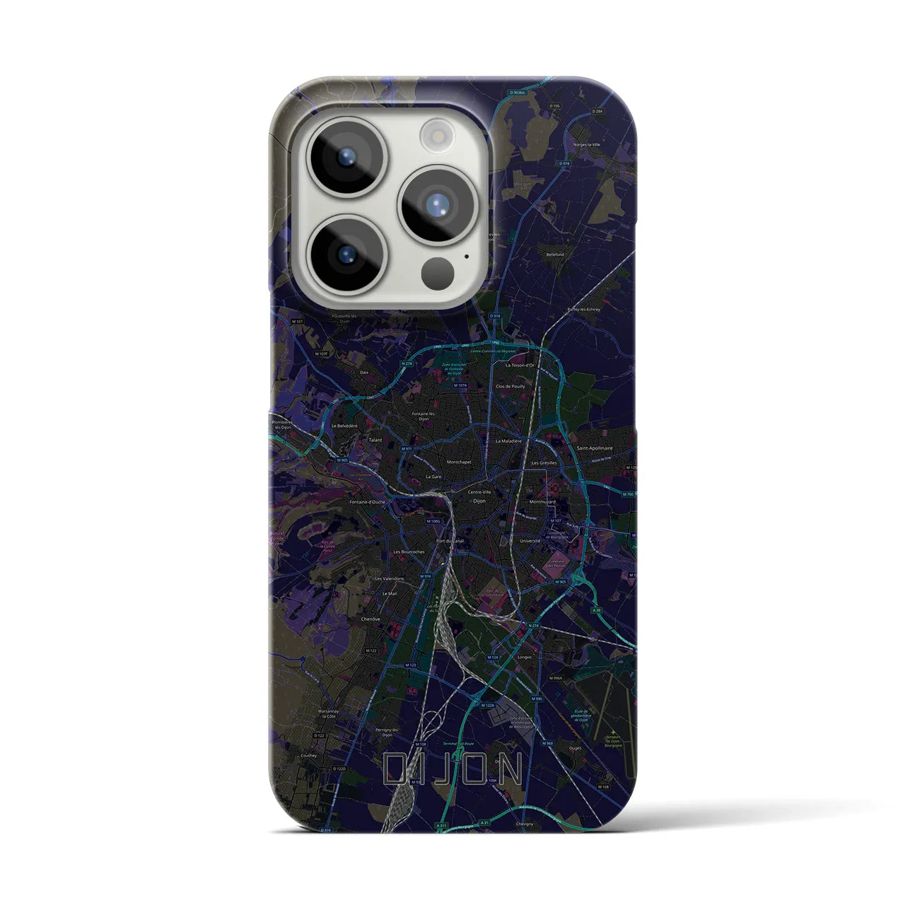 【ディジョン(フランス)】地図柄iPhoneケース(バックカバータイプ)