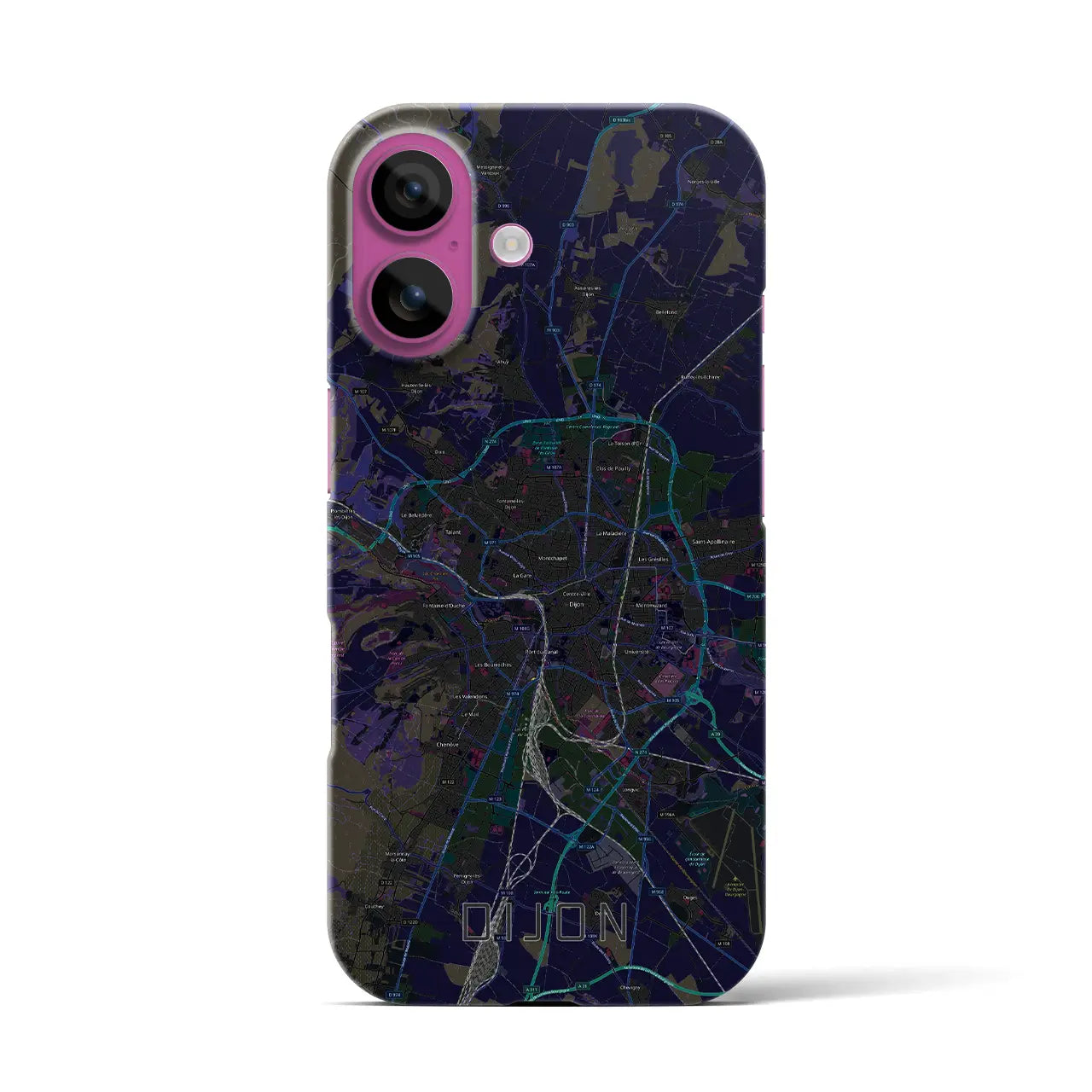【ディジョン(フランス)】地図柄iPhoneケース(バックカバータイプ)