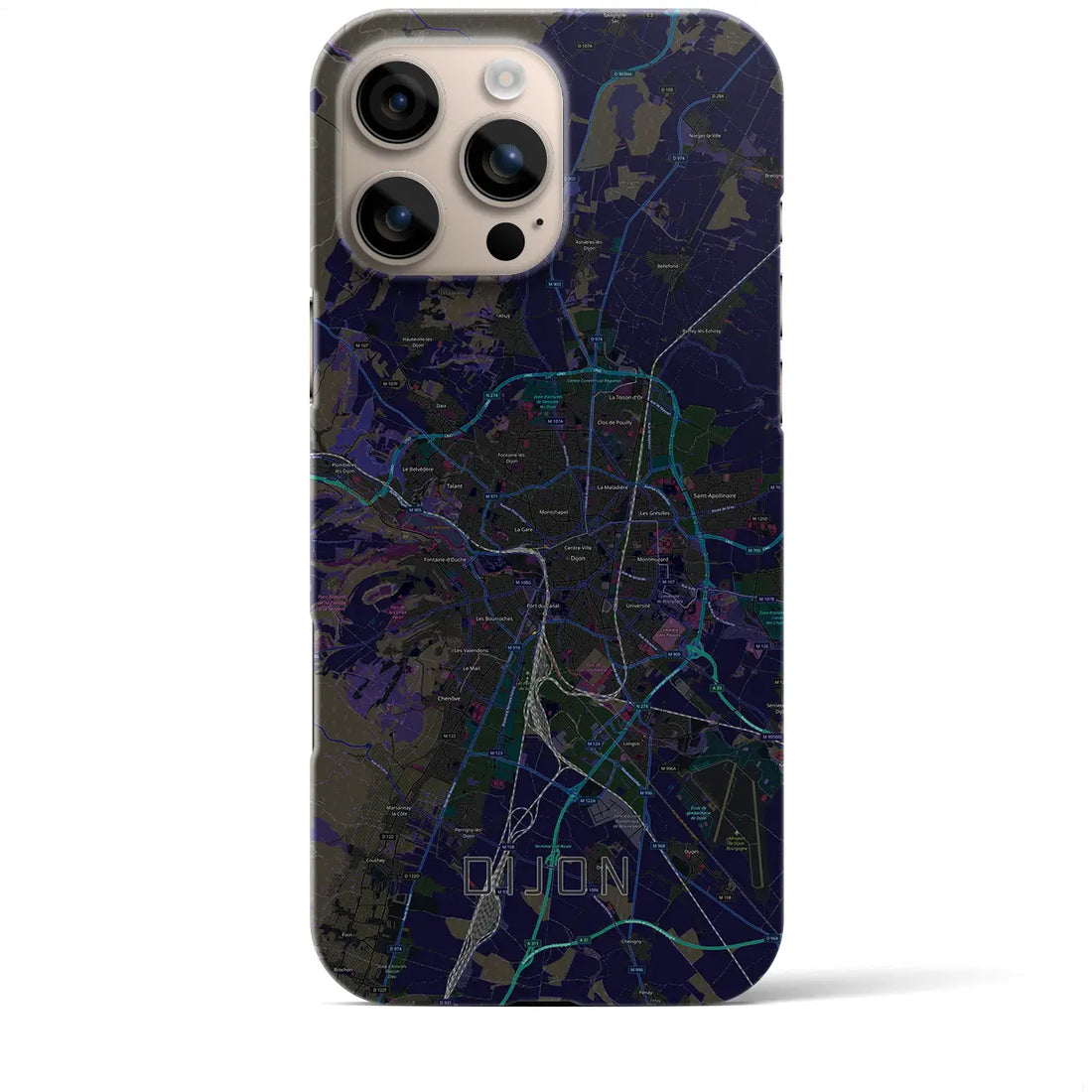 【ディジョン(フランス)】地図柄iPhoneケース(バックカバータイプ)