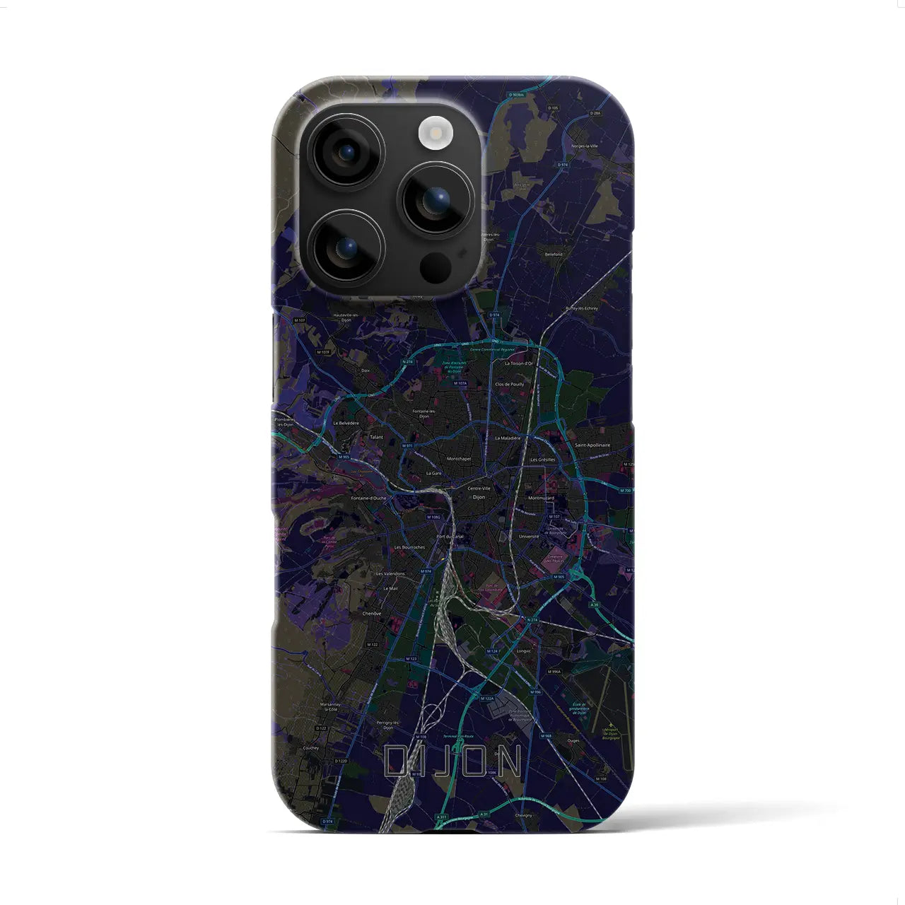 【ディジョン(フランス)】地図柄iPhoneケース(バックカバータイプ)