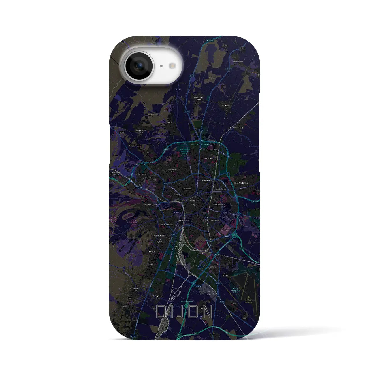 【ディジョン(フランス)】地図柄iPhoneケース(バックカバータイプ)