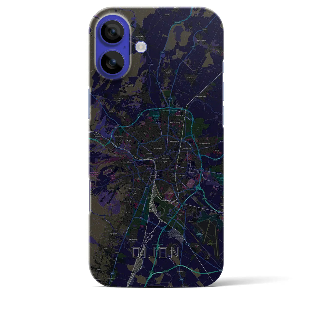 【ディジョン(フランス)】地図柄iPhoneケース(バックカバータイプ)