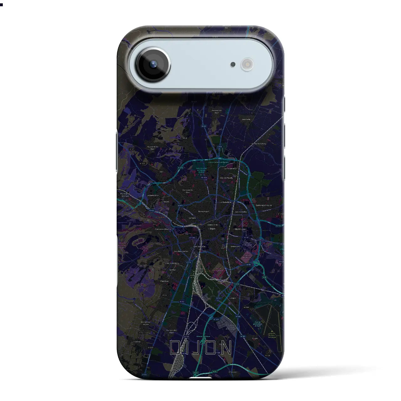 【ディジョン(フランス)】地図柄iPhoneケース(バックカバータイプ)