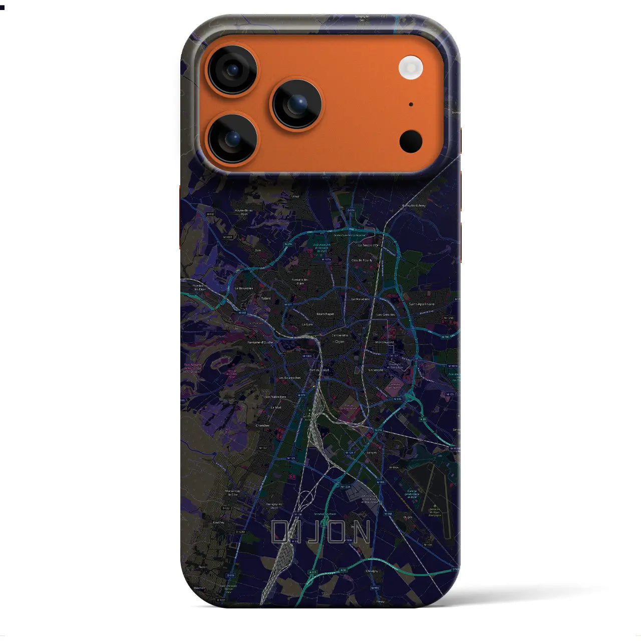 【ディジョン(フランス)】地図柄iPhoneケース(バックカバータイプ)