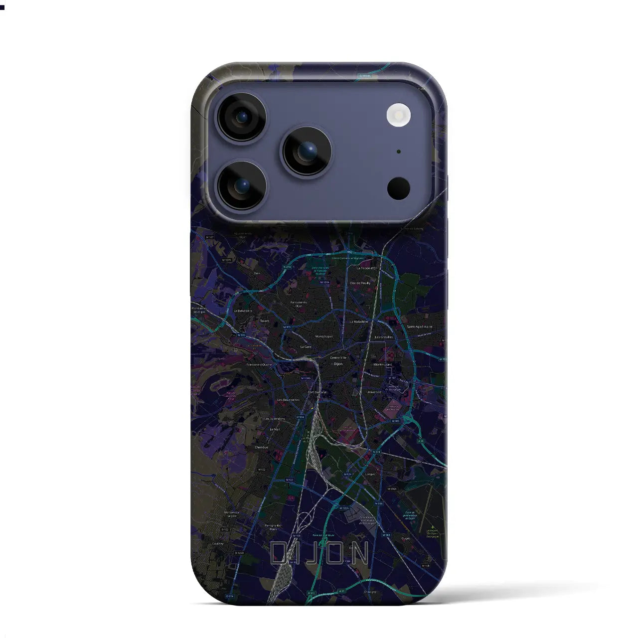 【ディジョン(フランス)】地図柄iPhoneケース(バックカバータイプ)