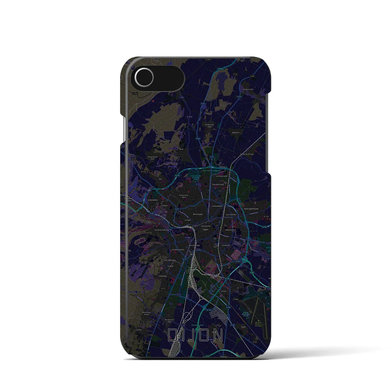 【ディジョン(フランス)】地図柄iPhoneケース(バックカバータイプ)