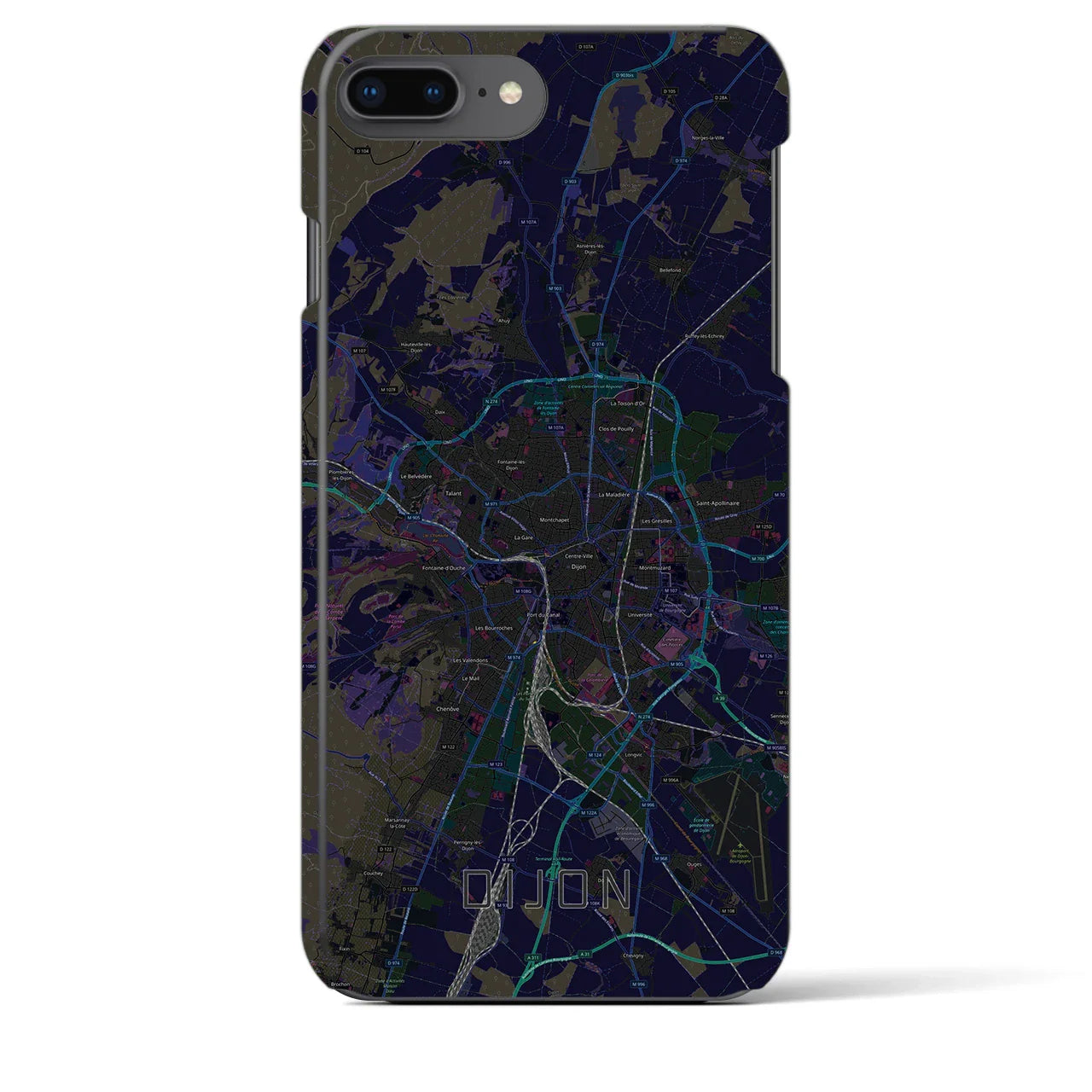 【ディジョン(フランス)】地図柄iPhoneケース(バックカバータイプ)