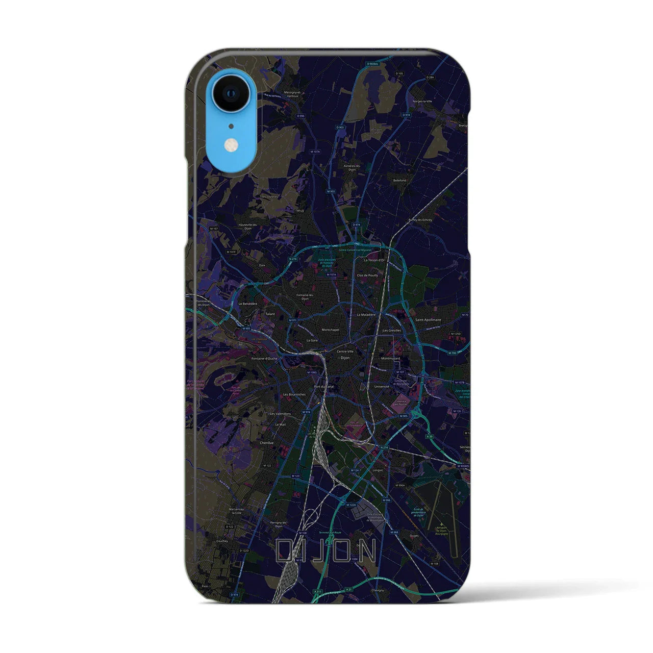 【ディジョン(フランス)】地図柄iPhoneケース(バックカバータイプ)