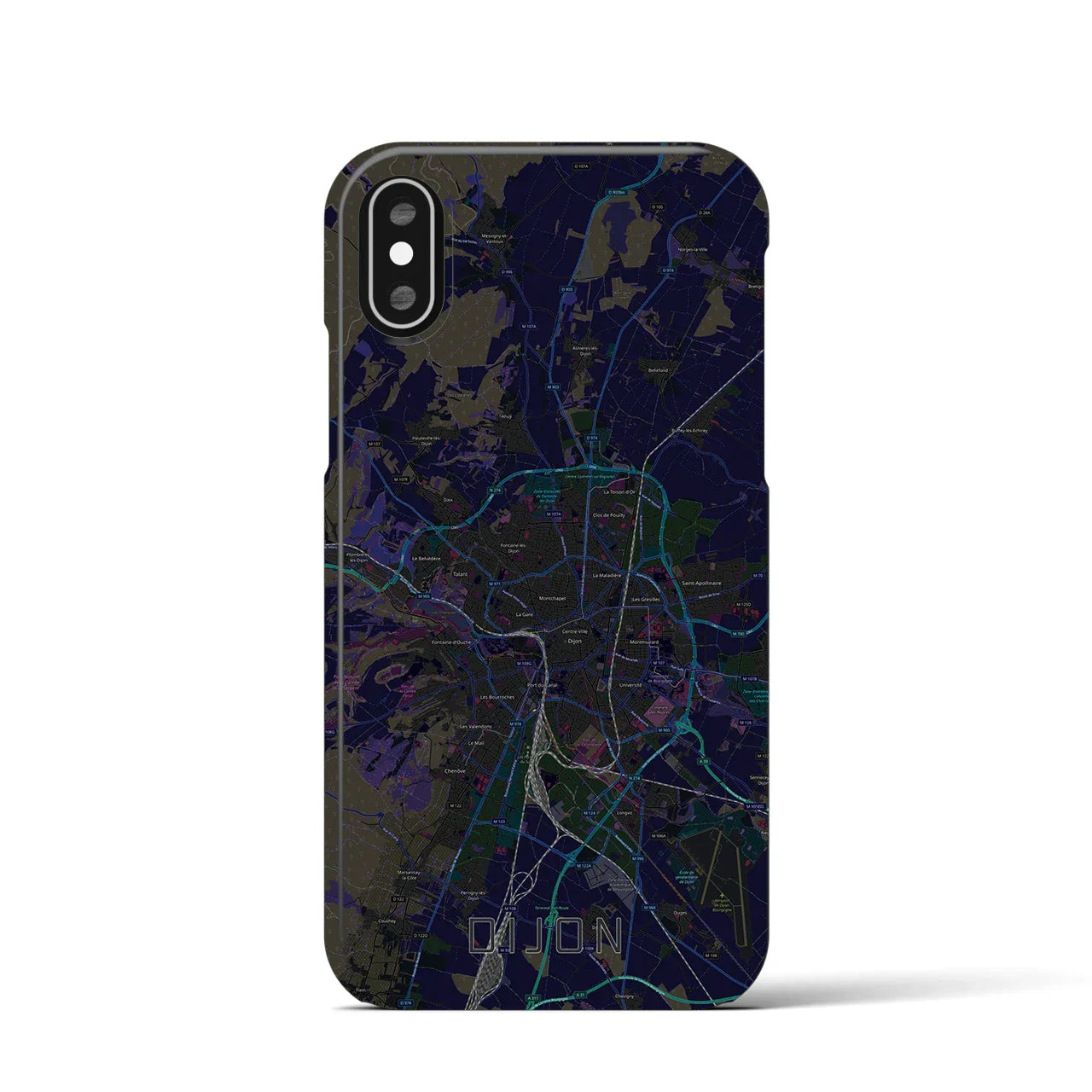 【ディジョン(フランス)】地図柄iPhoneケース(バックカバータイプ)