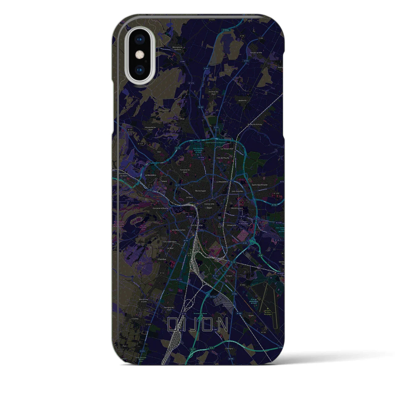 【ディジョン(フランス)】地図柄iPhoneケース(バックカバータイプ)