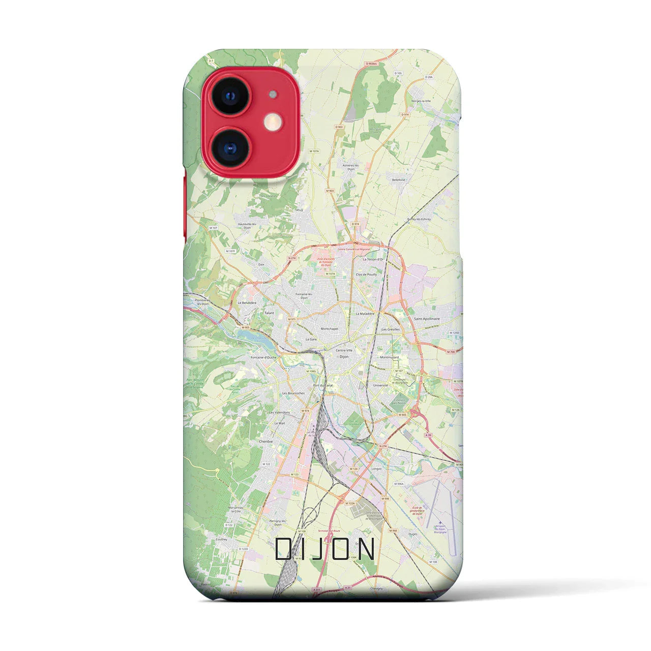 【ディジョン(フランス)】地図柄iPhoneケース(バックカバータイプ)