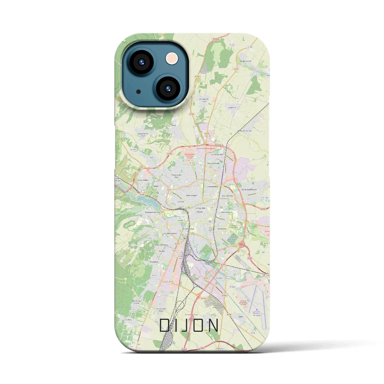 【ディジョン(フランス)】地図柄iPhoneケース(バックカバータイプ)