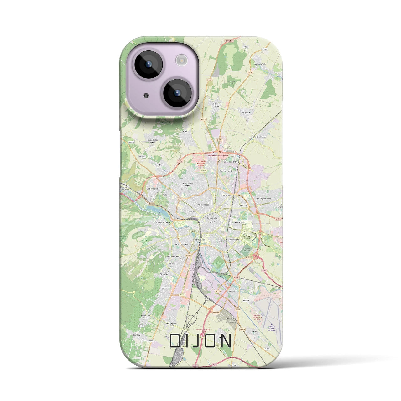 【ディジョン(フランス)】地図柄iPhoneケース(バックカバータイプ)
