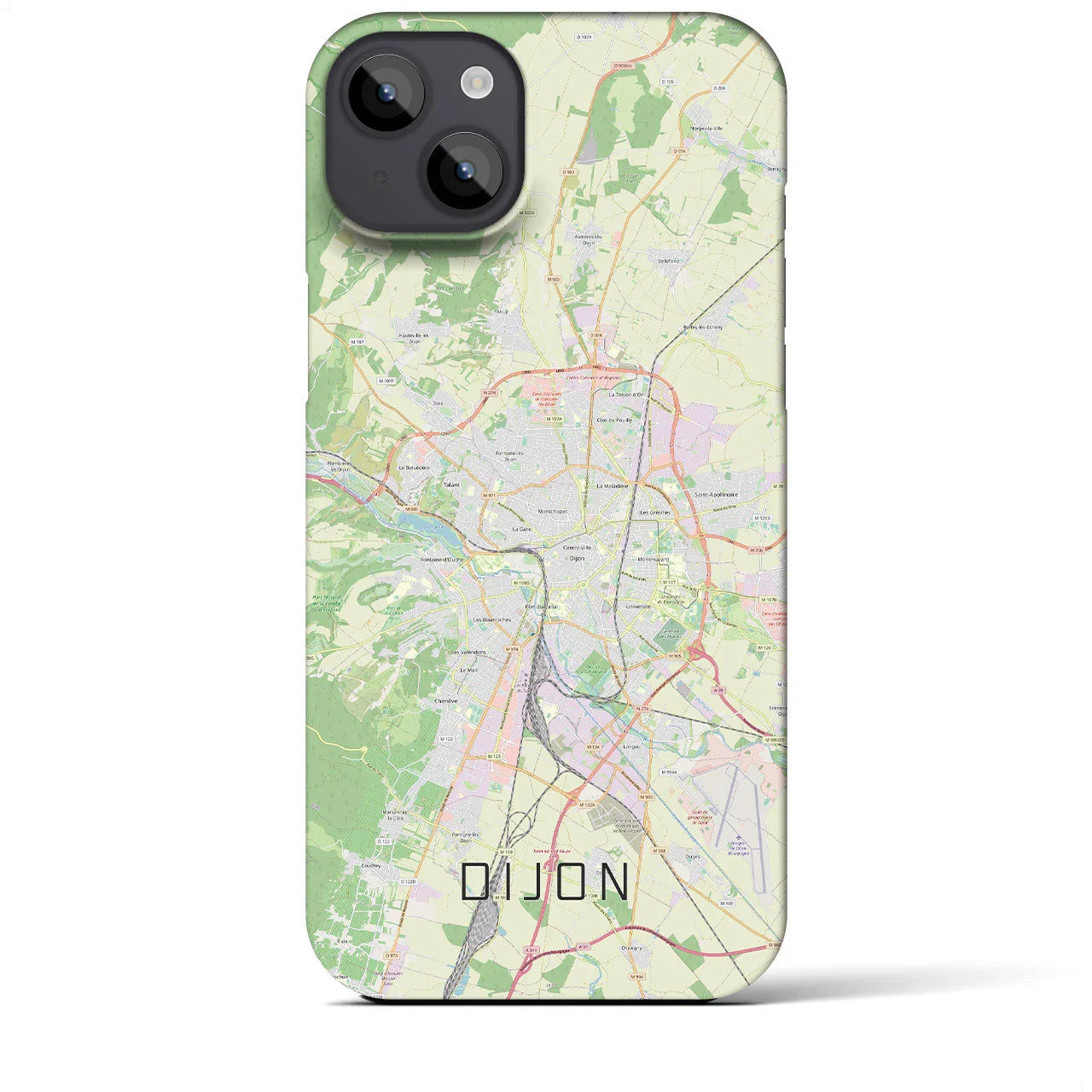 【ディジョン(フランス)】地図柄iPhoneケース(バックカバータイプ)