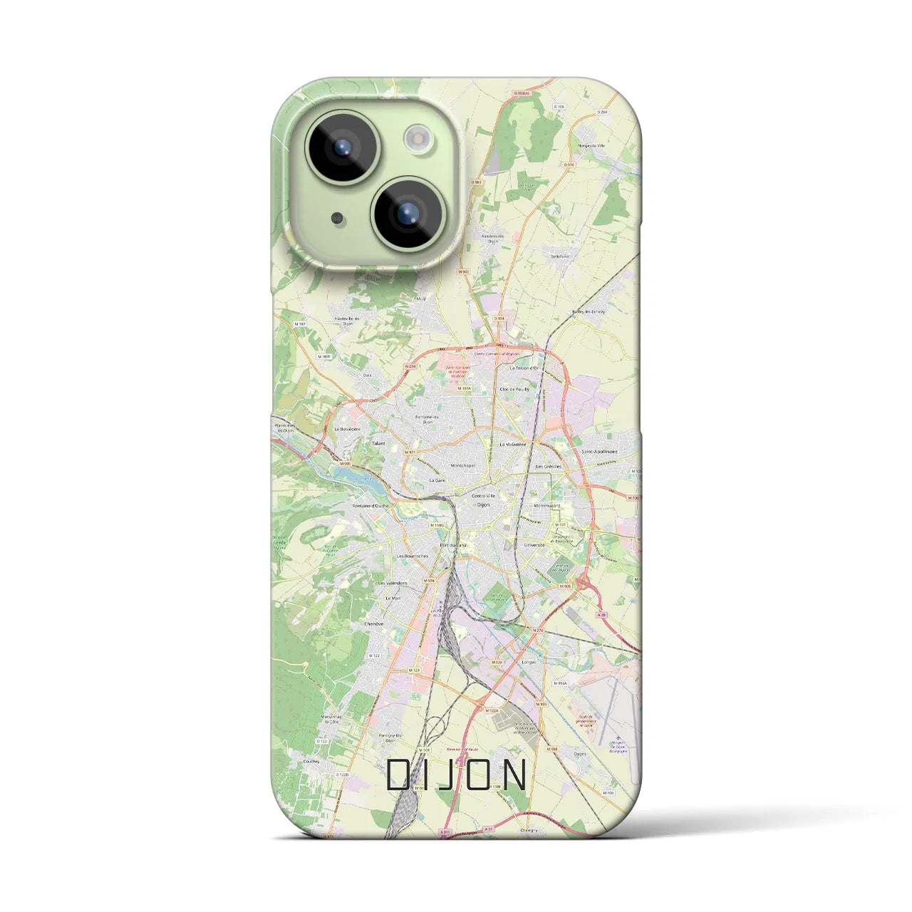 【ディジョン(フランス)】地図柄iPhoneケース(バックカバータイプ)
