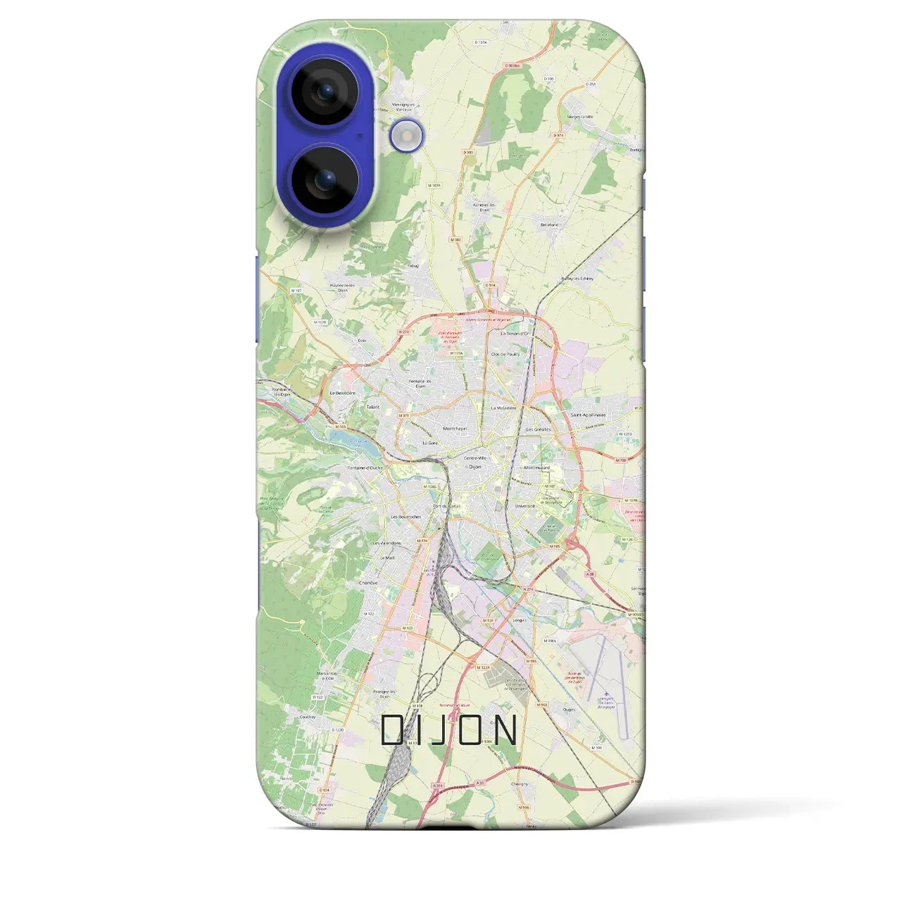 【ディジョン(フランス)】地図柄iPhoneケース(バックカバータイプ)ブラック・iPhone 16 Pro Max 用