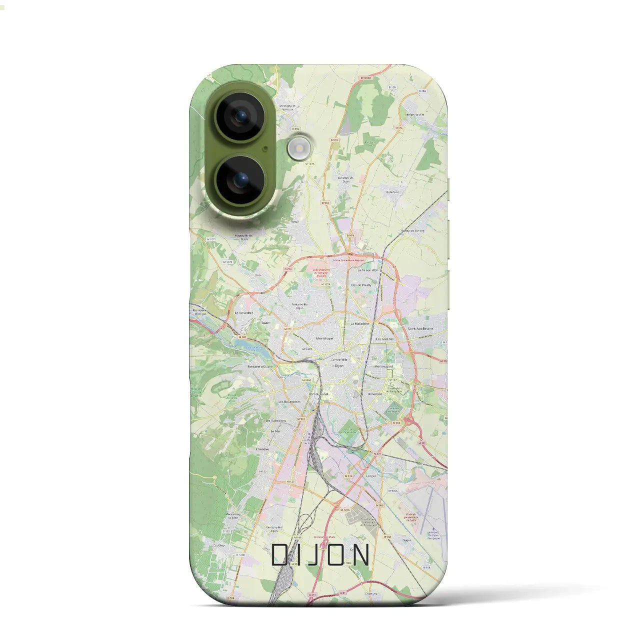 【ディジョン(フランス)】地図柄iPhoneケース(バックカバータイプ)