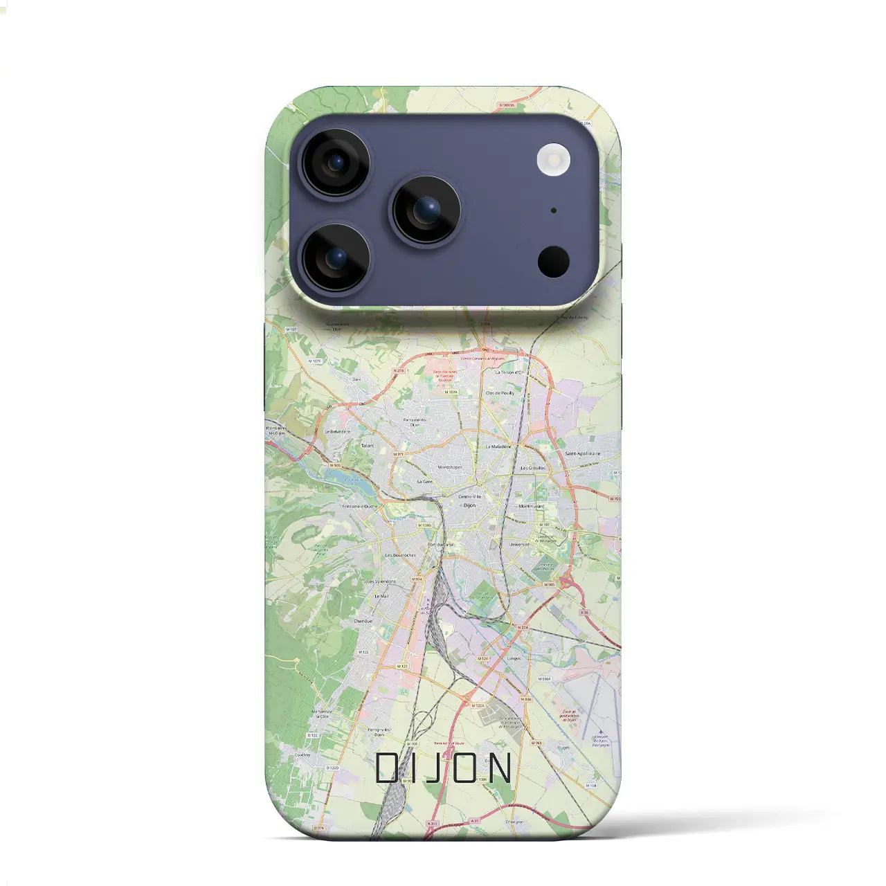 【ディジョン(フランス)】地図柄iPhoneケース(バックカバータイプ)ブラック・iPhone 17 Pro Max 用
