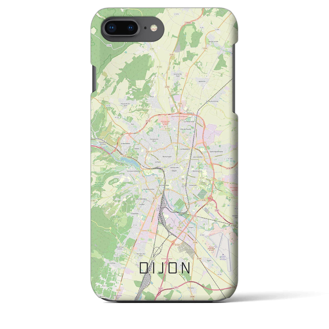 【ディジョン(フランス)】地図柄iPhoneケース(バックカバータイプ)