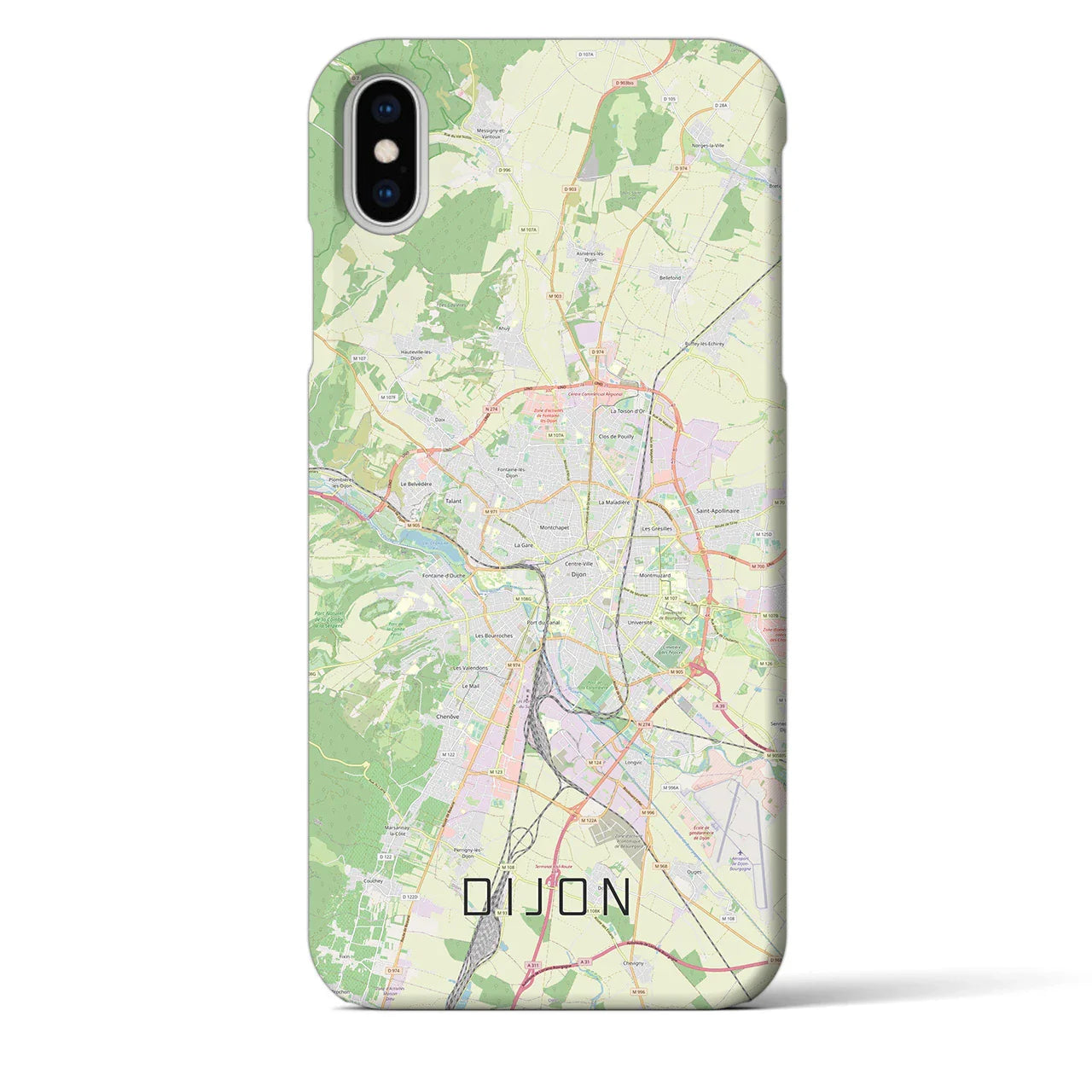 【ディジョン(フランス)】地図柄iPhoneケース(バックカバータイプ)