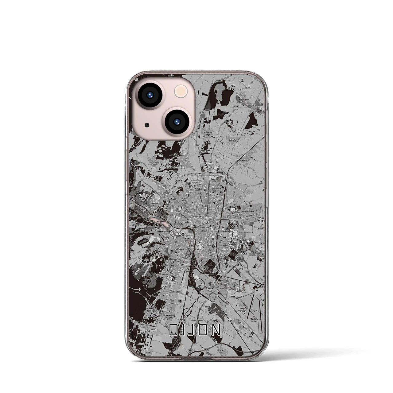 【ディジョン(フランス)】地図柄iPhoneケース(クリアタイプ)