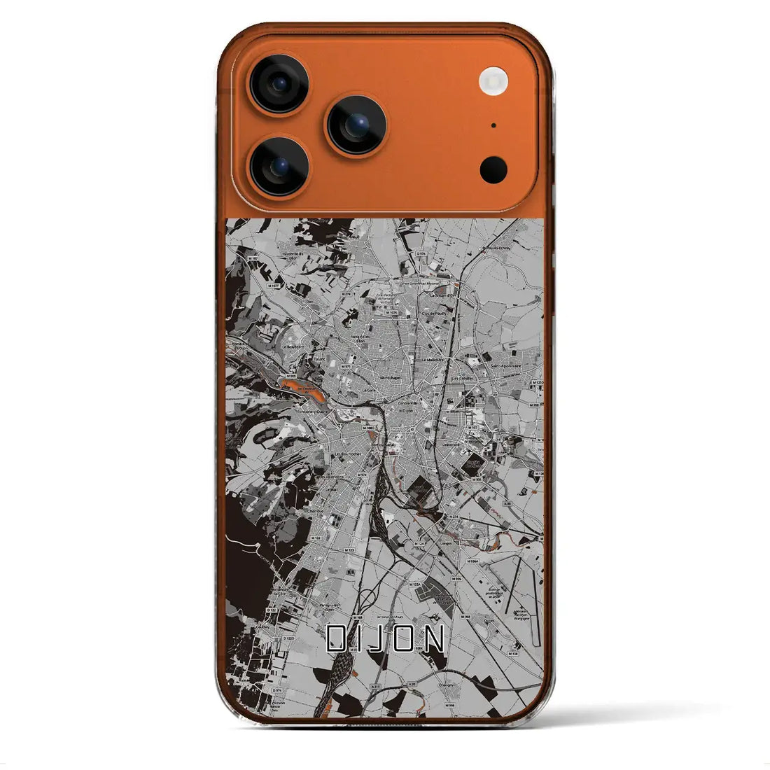 【ディジョン(フランス)】地図柄iPhoneケース(クリアタイプ)
