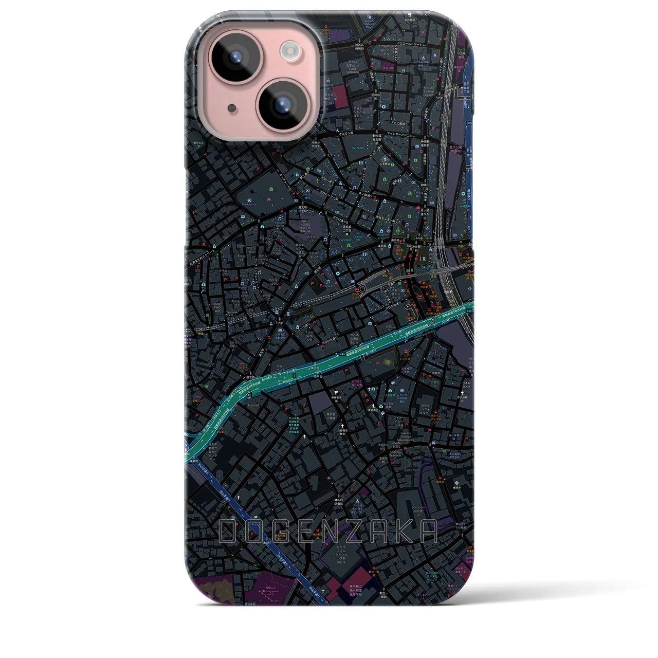 【道玄坂(東京都)】地図柄iPhoneケース(バックカバータイプ)