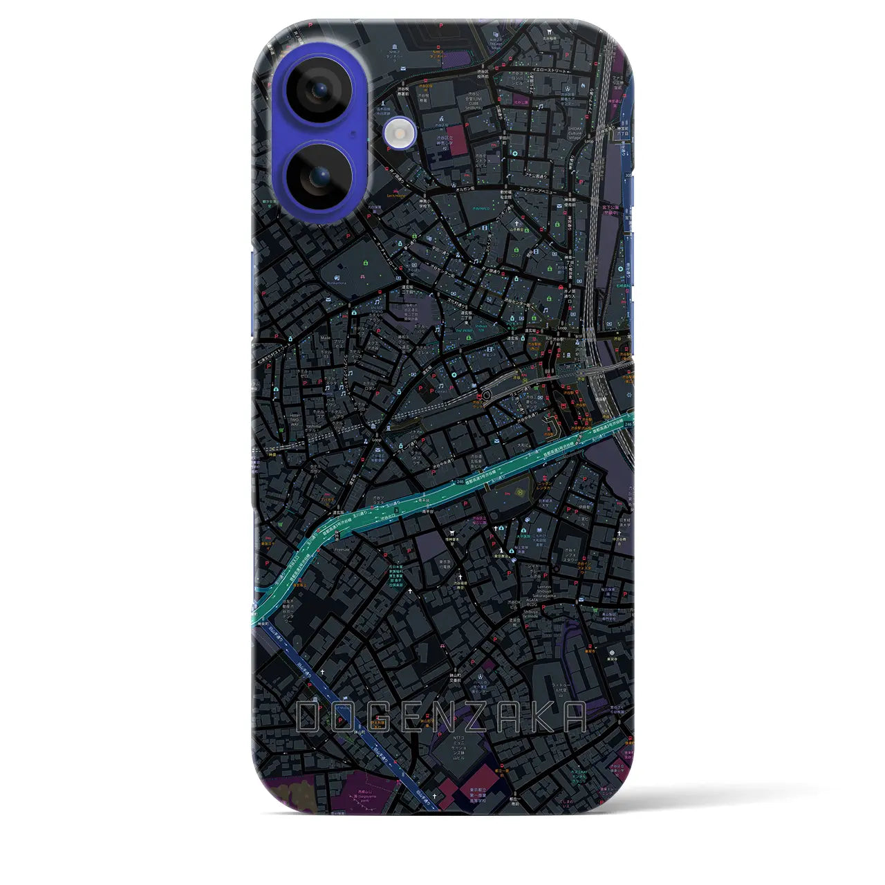 【道玄坂(東京都)】地図柄iPhoneケース(バックカバータイプ)