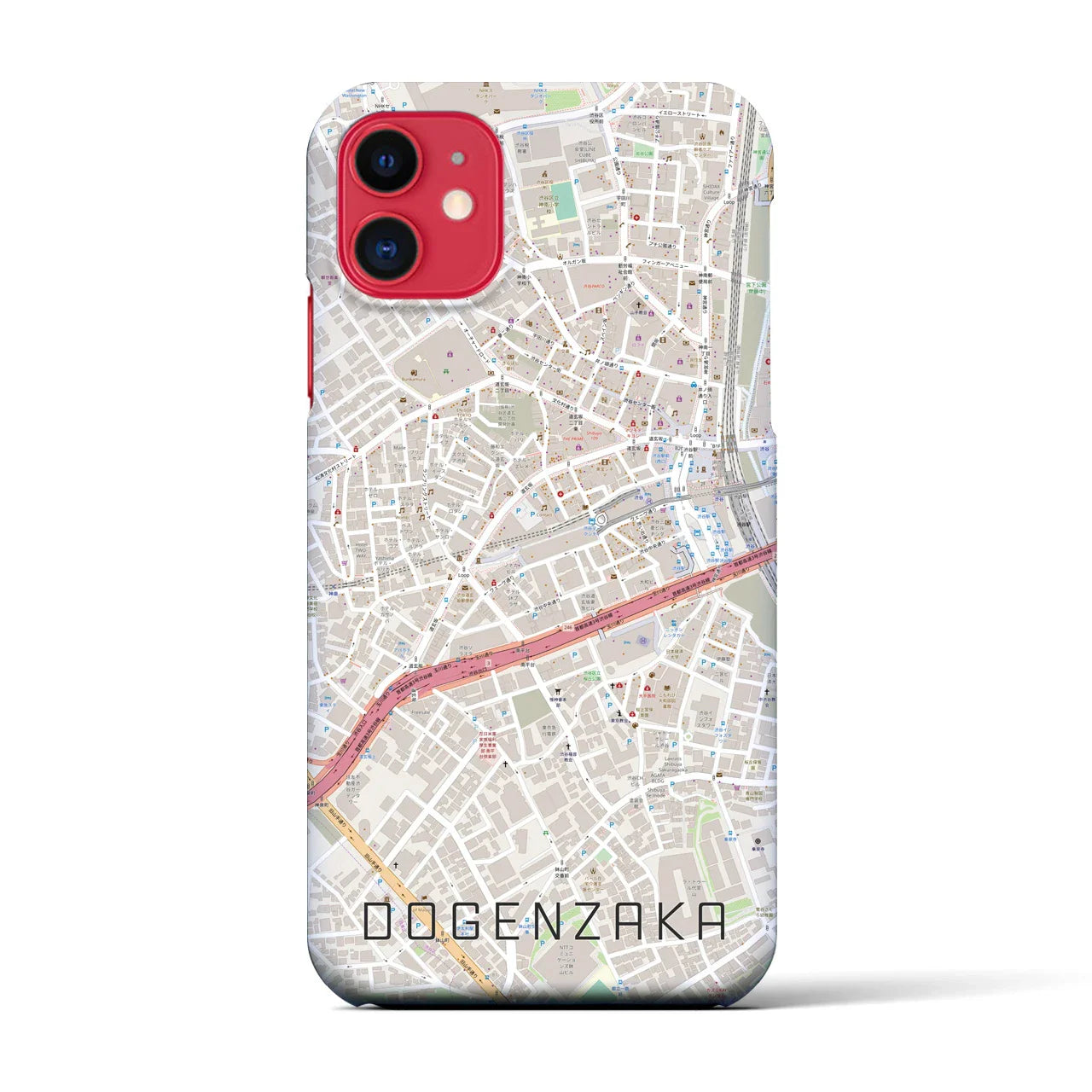 【道玄坂(東京都)】地図柄iPhoneケース(バックカバータイプ)