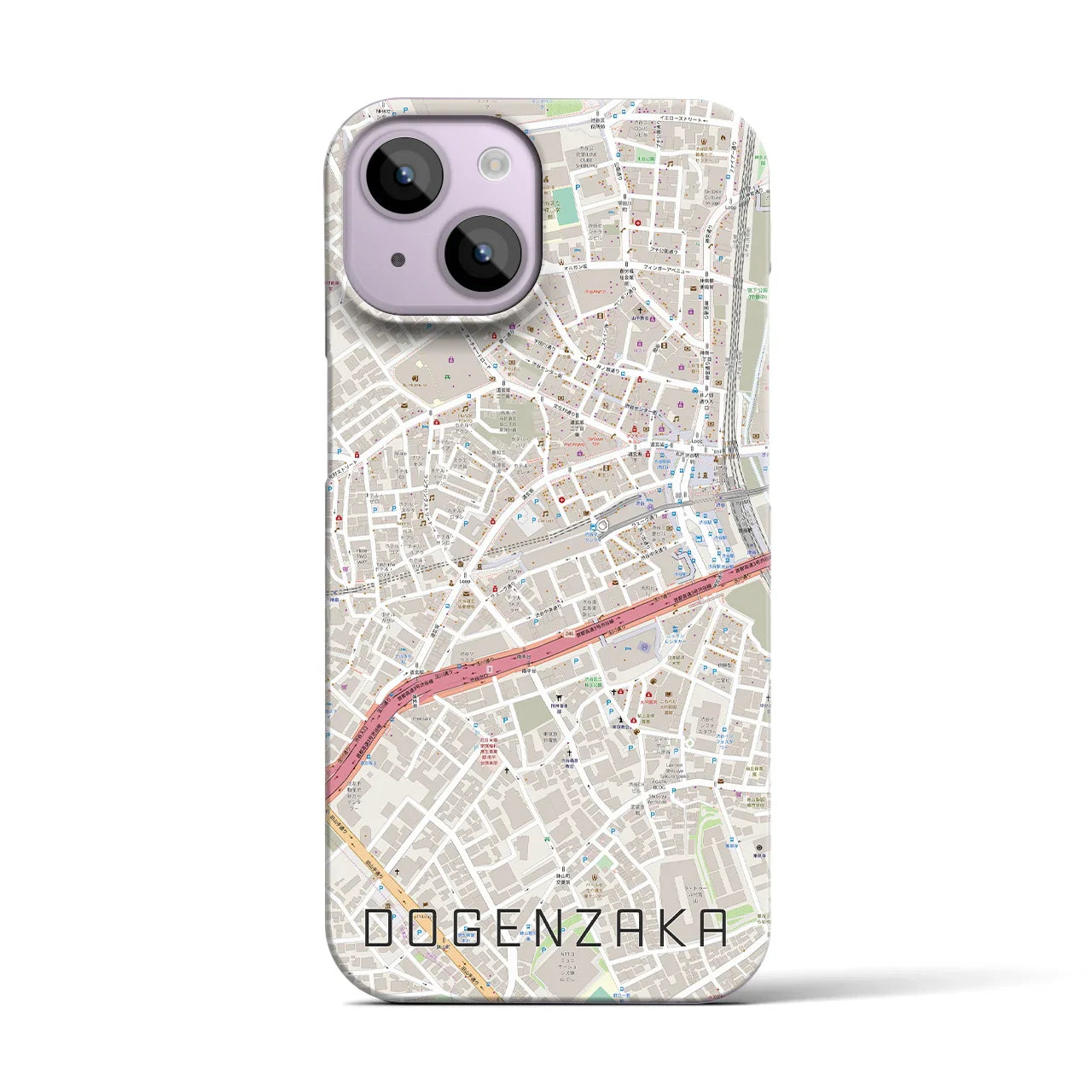【道玄坂(東京都)】地図柄iPhoneケース(バックカバータイプ)