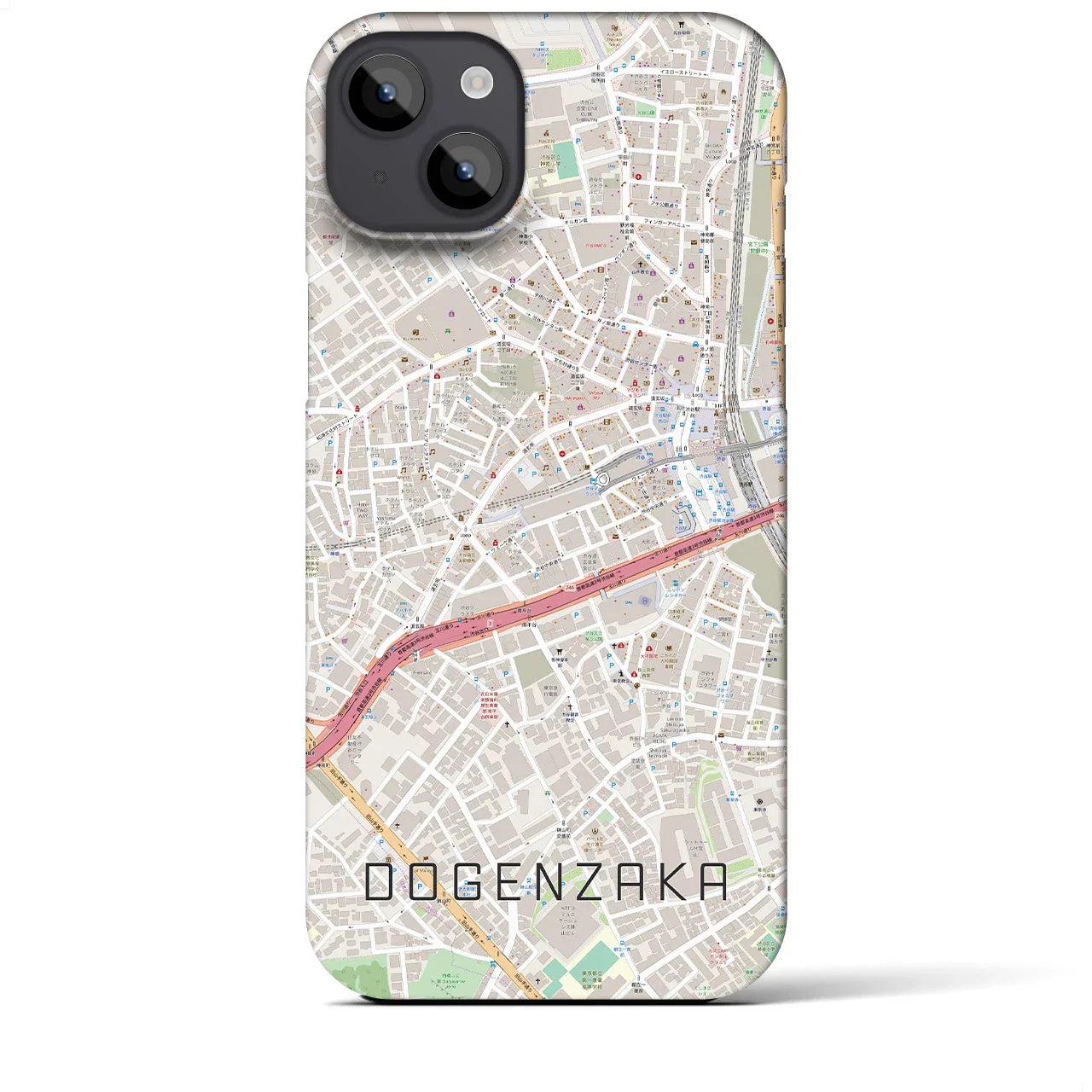 【道玄坂(東京都)】地図柄iPhoneケース(バックカバータイプ)