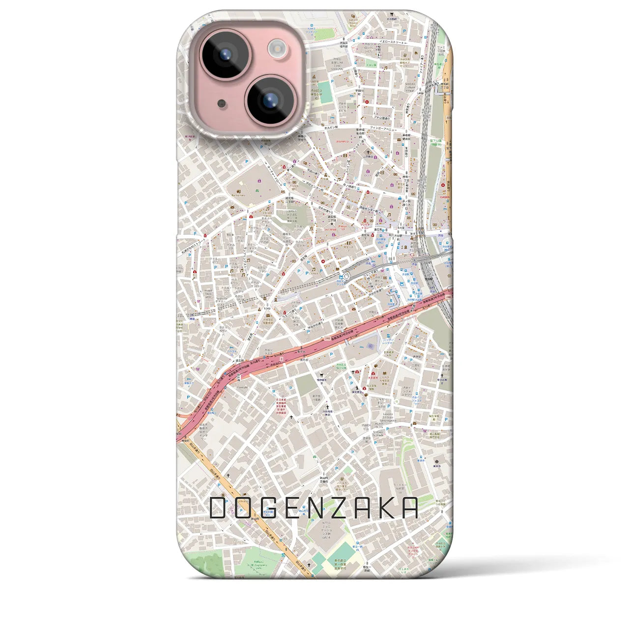 【道玄坂(東京都)】地図柄iPhoneケース(バックカバータイプ)