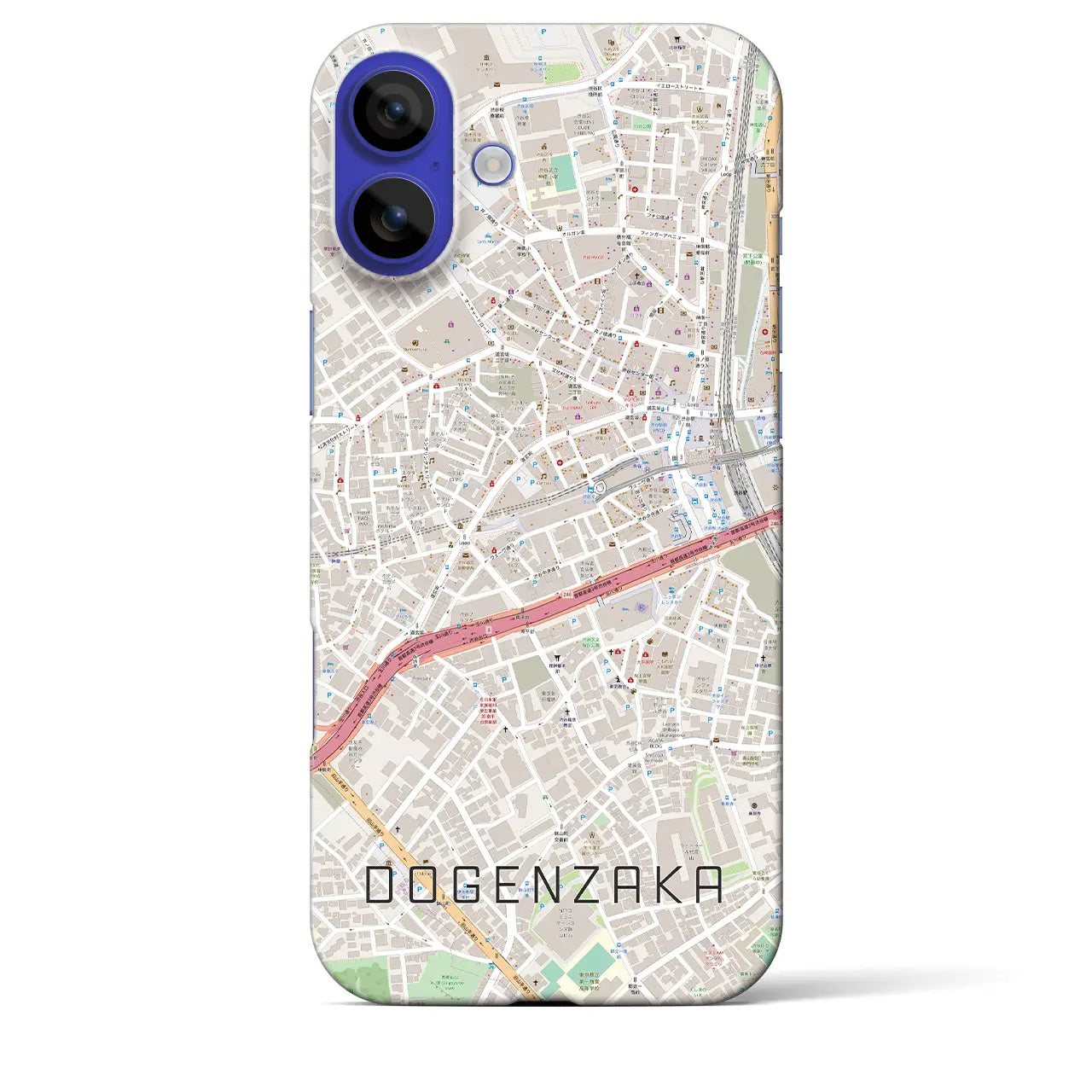 【道玄坂(東京都)】地図柄iPhoneケース(バックカバータイプ)ブラック・iPhone 16 Pro Max 用