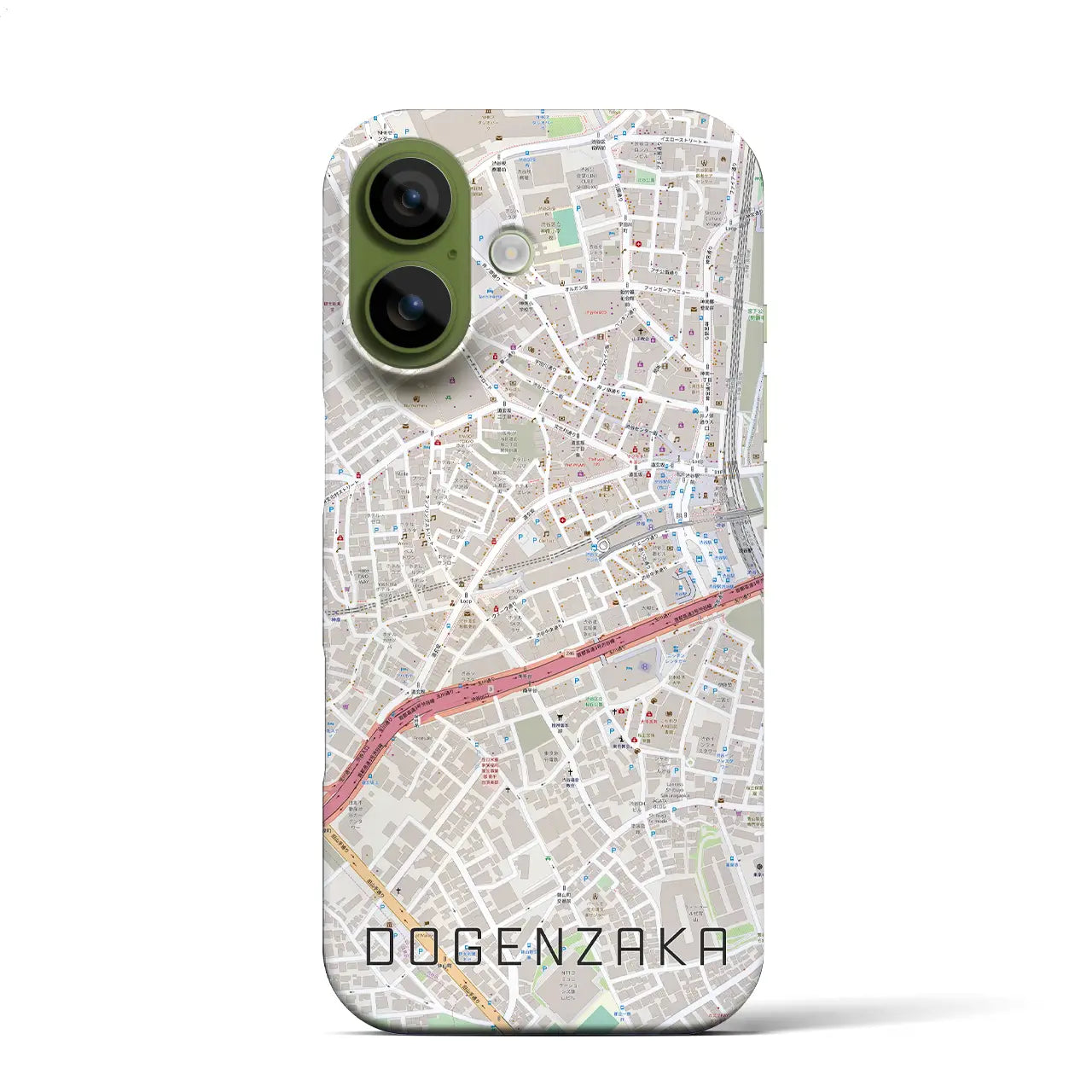 【道玄坂(東京都)】地図柄iPhoneケース(バックカバータイプ)ブラック・iPhone 17 Pro Max 用