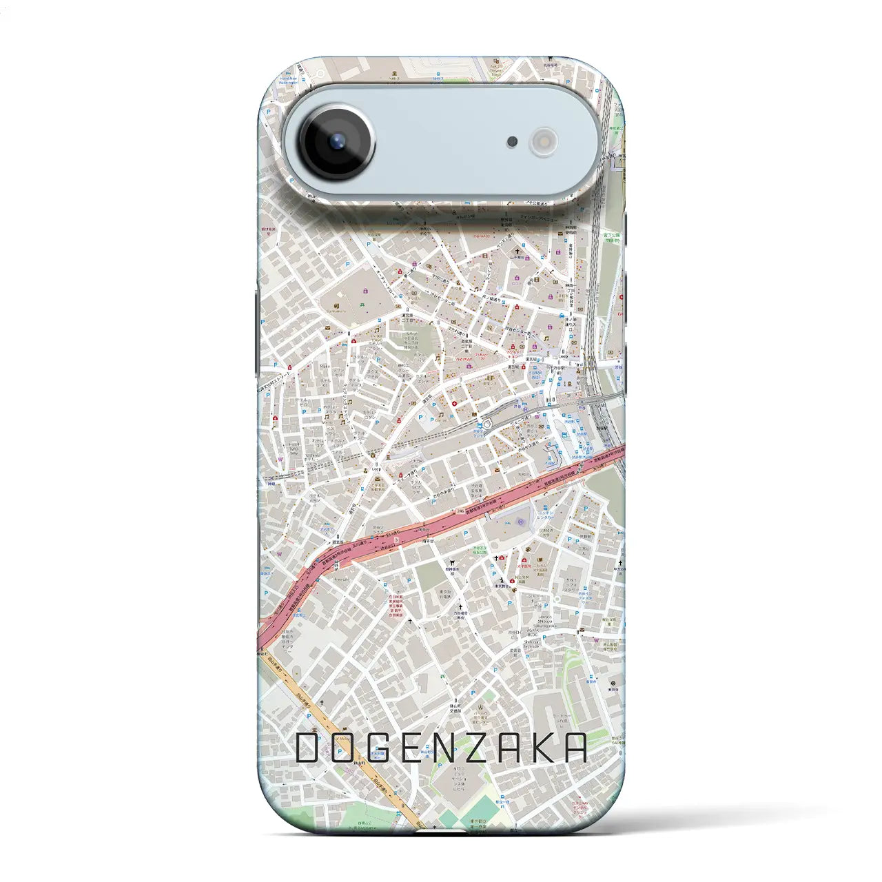 【道玄坂(東京都)】地図柄iPhoneケース(バックカバータイプ)ナチュラル・iPhone 17 Pro Max 用