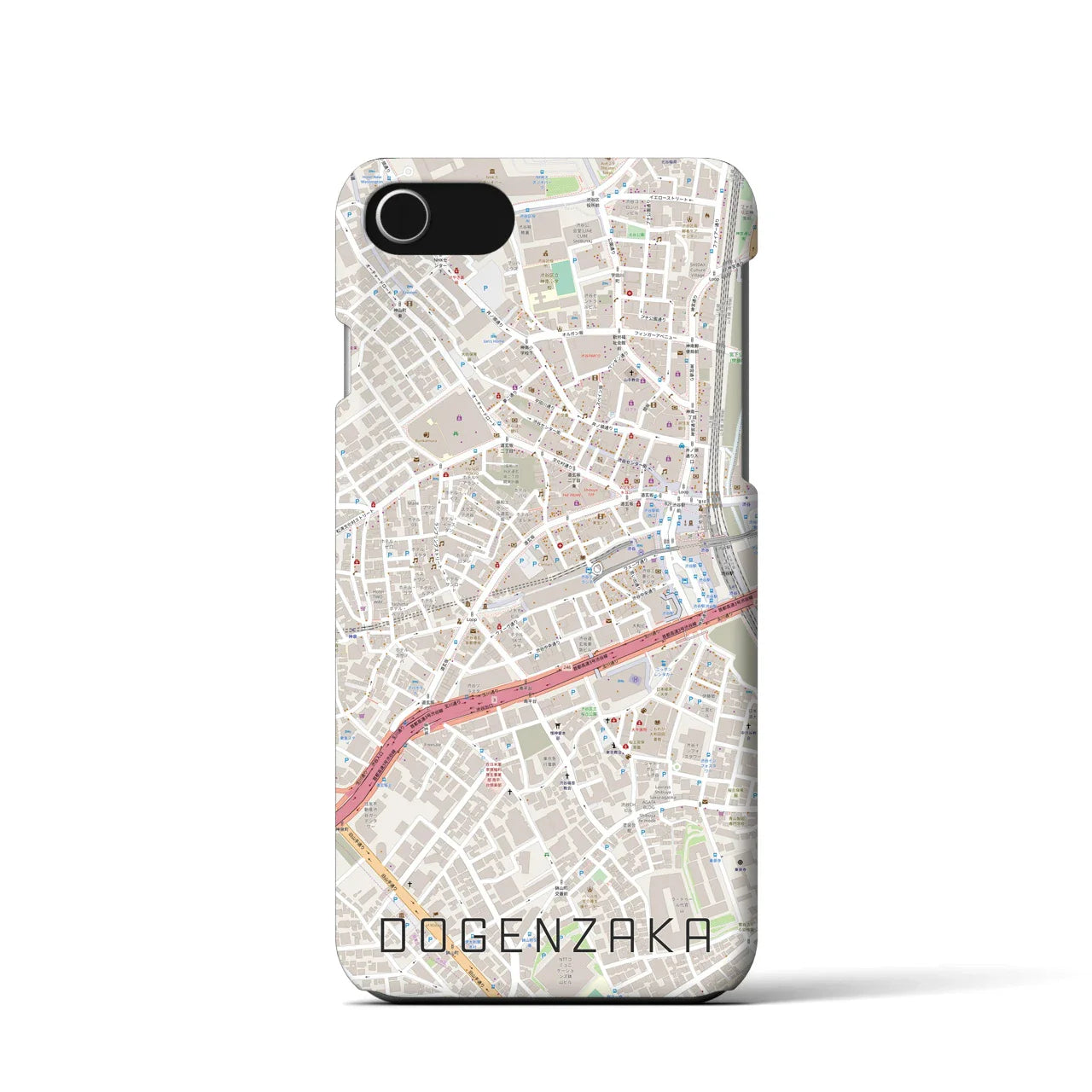 【道玄坂(東京都)】地図柄iPhoneケース(バックカバータイプ)