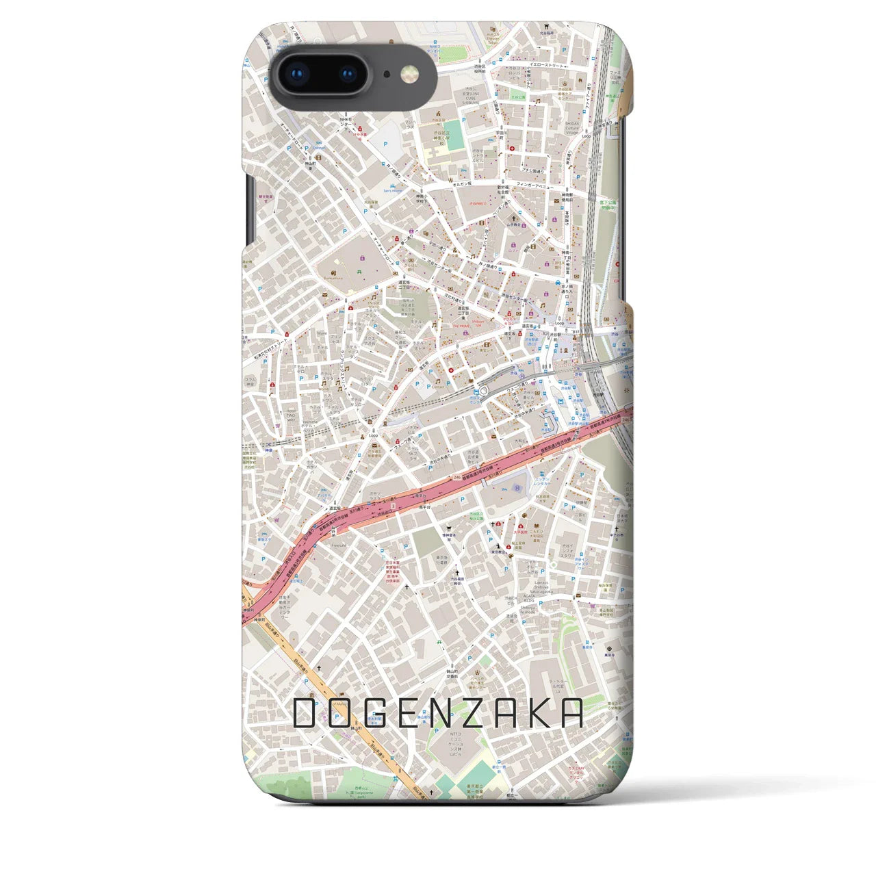 【道玄坂(東京都)】地図柄iPhoneケース(バックカバータイプ)