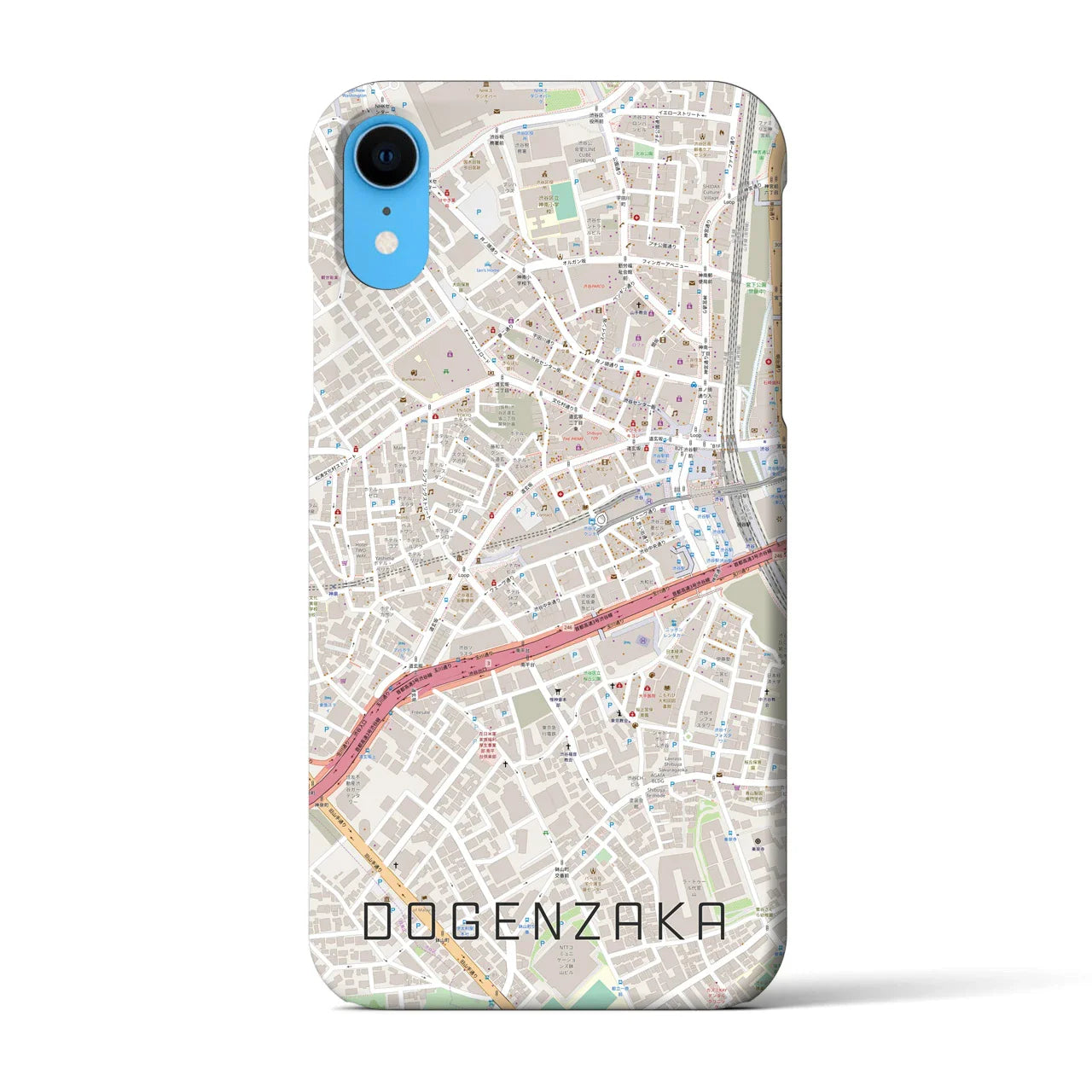 【道玄坂(東京都)】地図柄iPhoneケース(バックカバータイプ)
