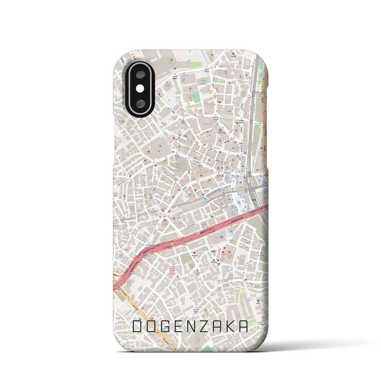 【道玄坂(東京都)】地図柄iPhoneケース(バックカバータイプ)