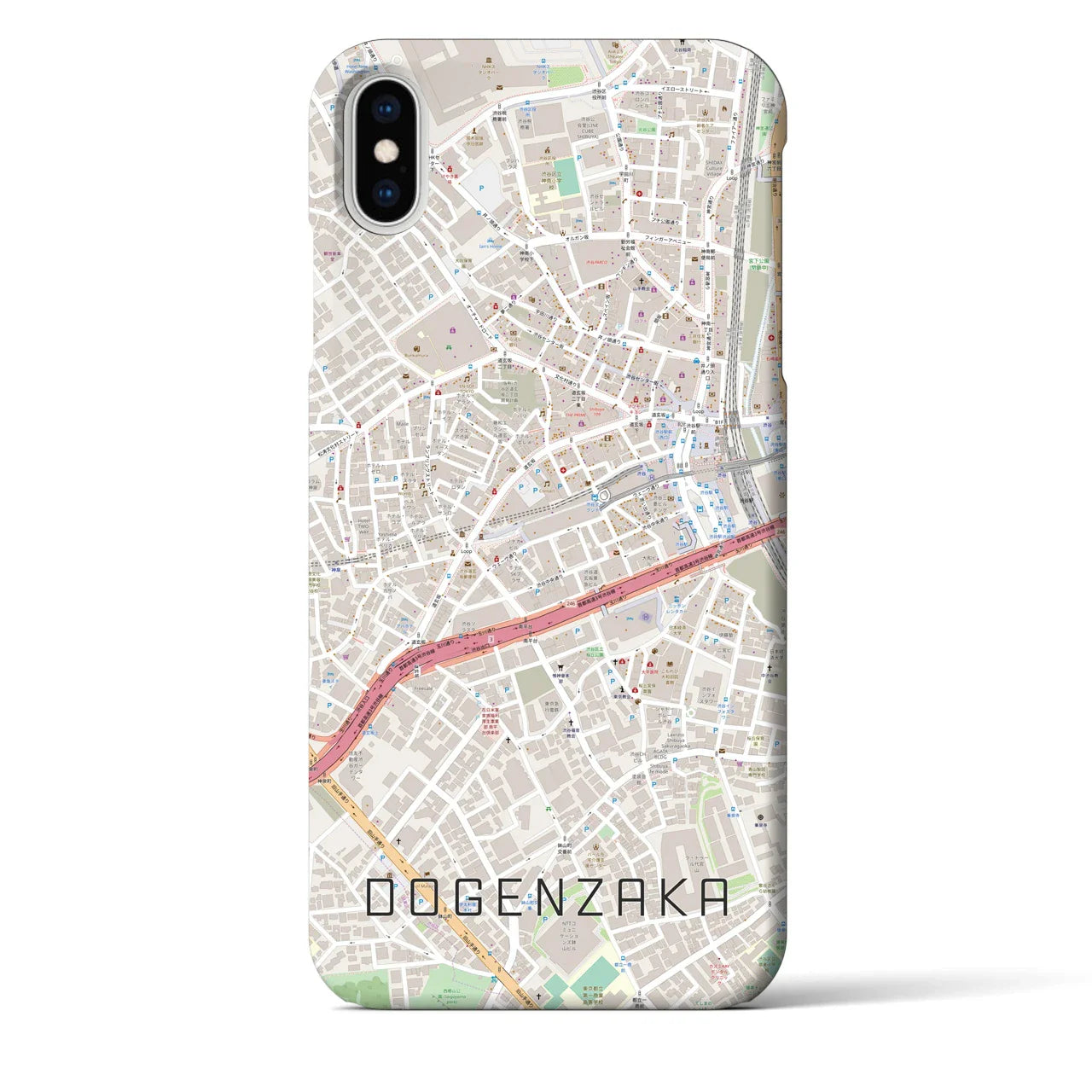 【道玄坂(東京都)】地図柄iPhoneケース(バックカバータイプ)