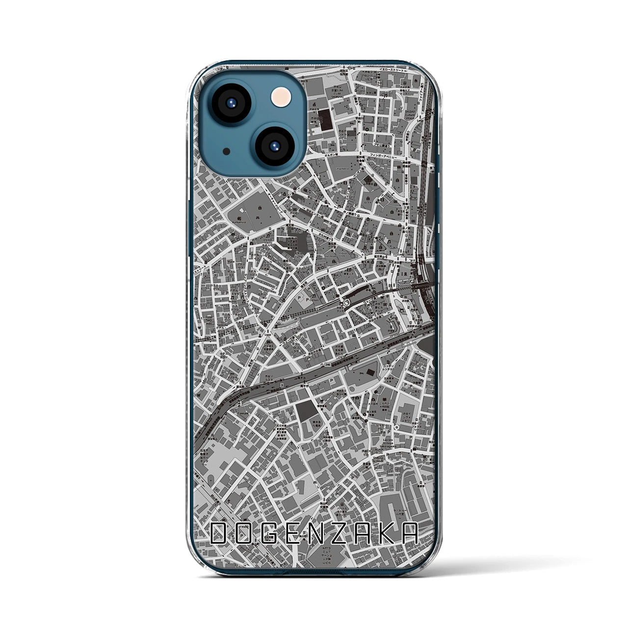 【道玄坂(東京都)】地図柄iPhoneケース(クリアタイプ)
